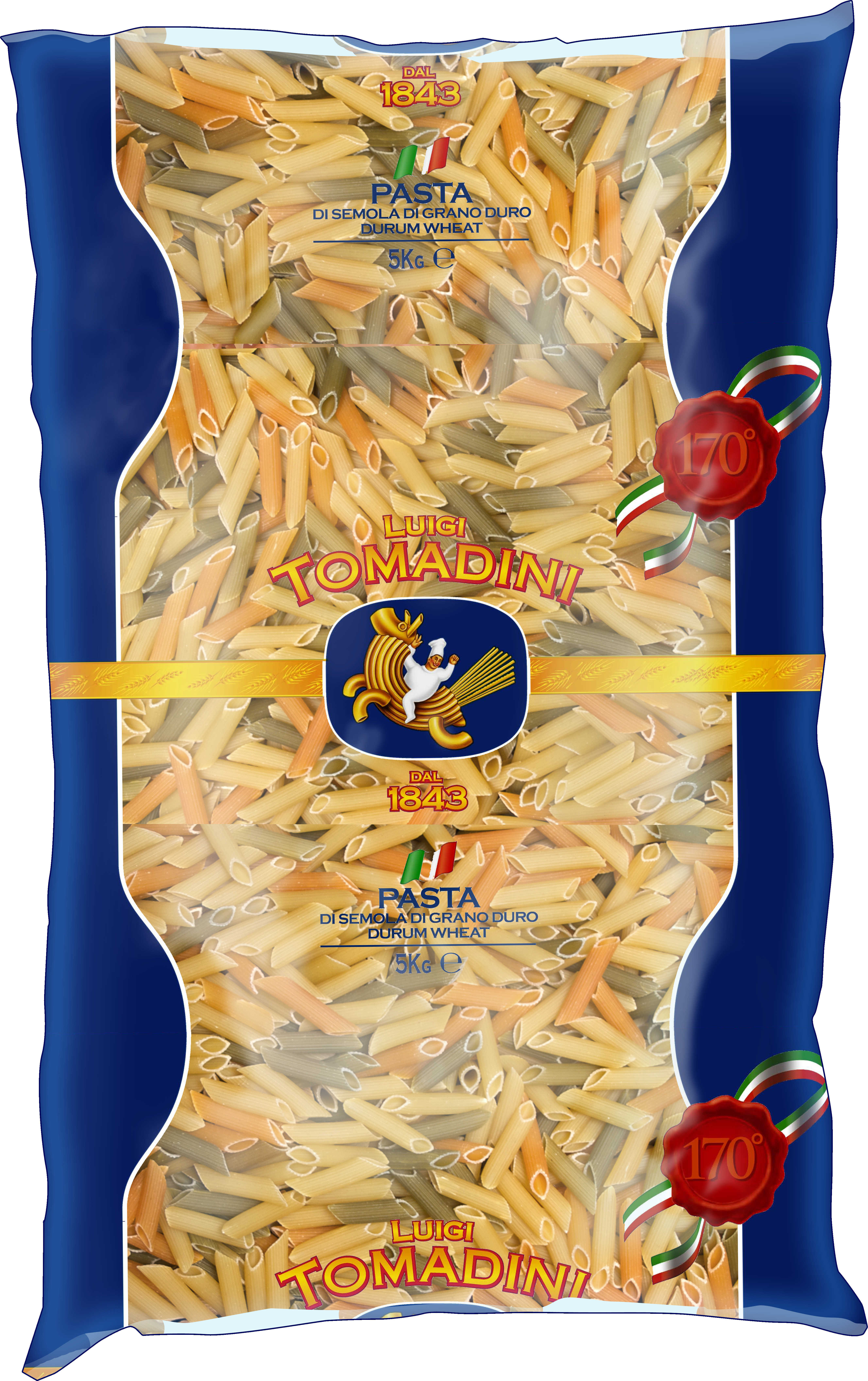 Penne tricolor 5 kg TOMADINI