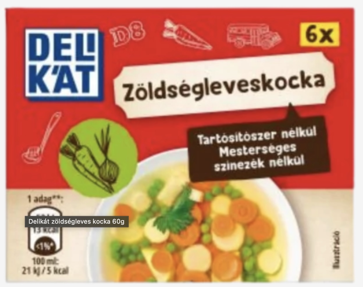 Zöldségleves kocka 60 g DELIKÁT