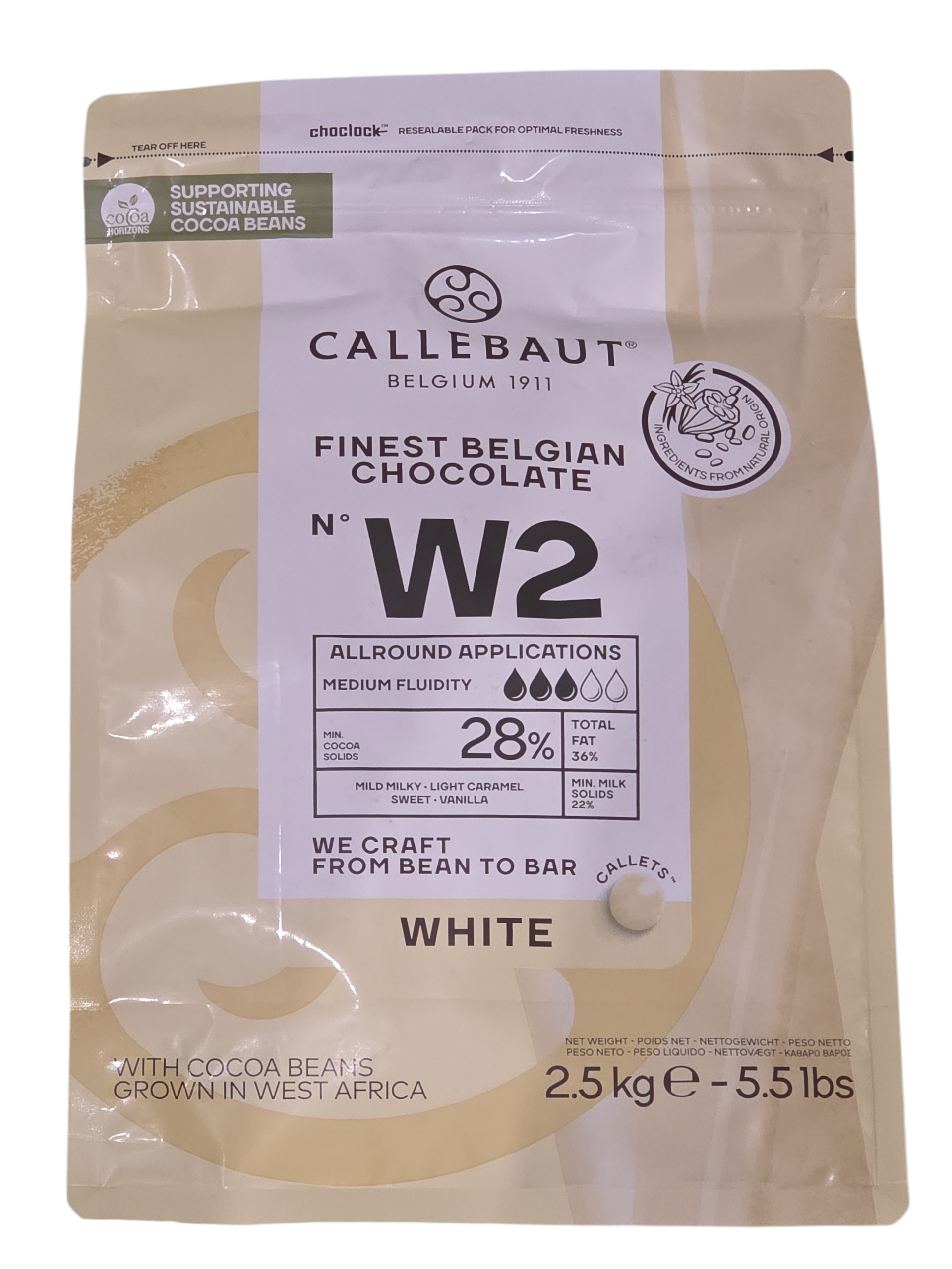 Fehércsokoládé édesítőszerrel 5 kg CALLEBAUT