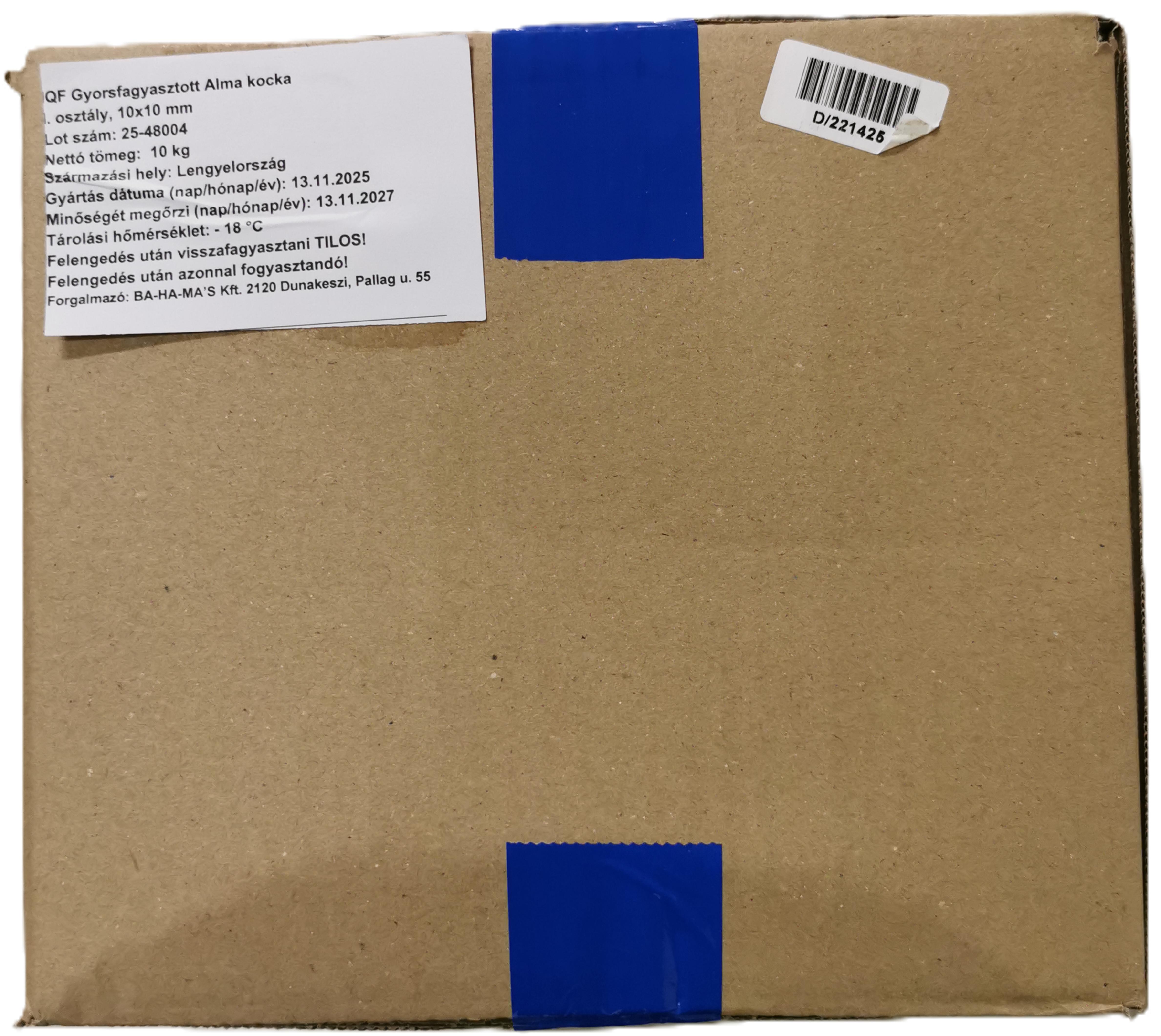 Almakocka ömlesztett 10 kg mirelit