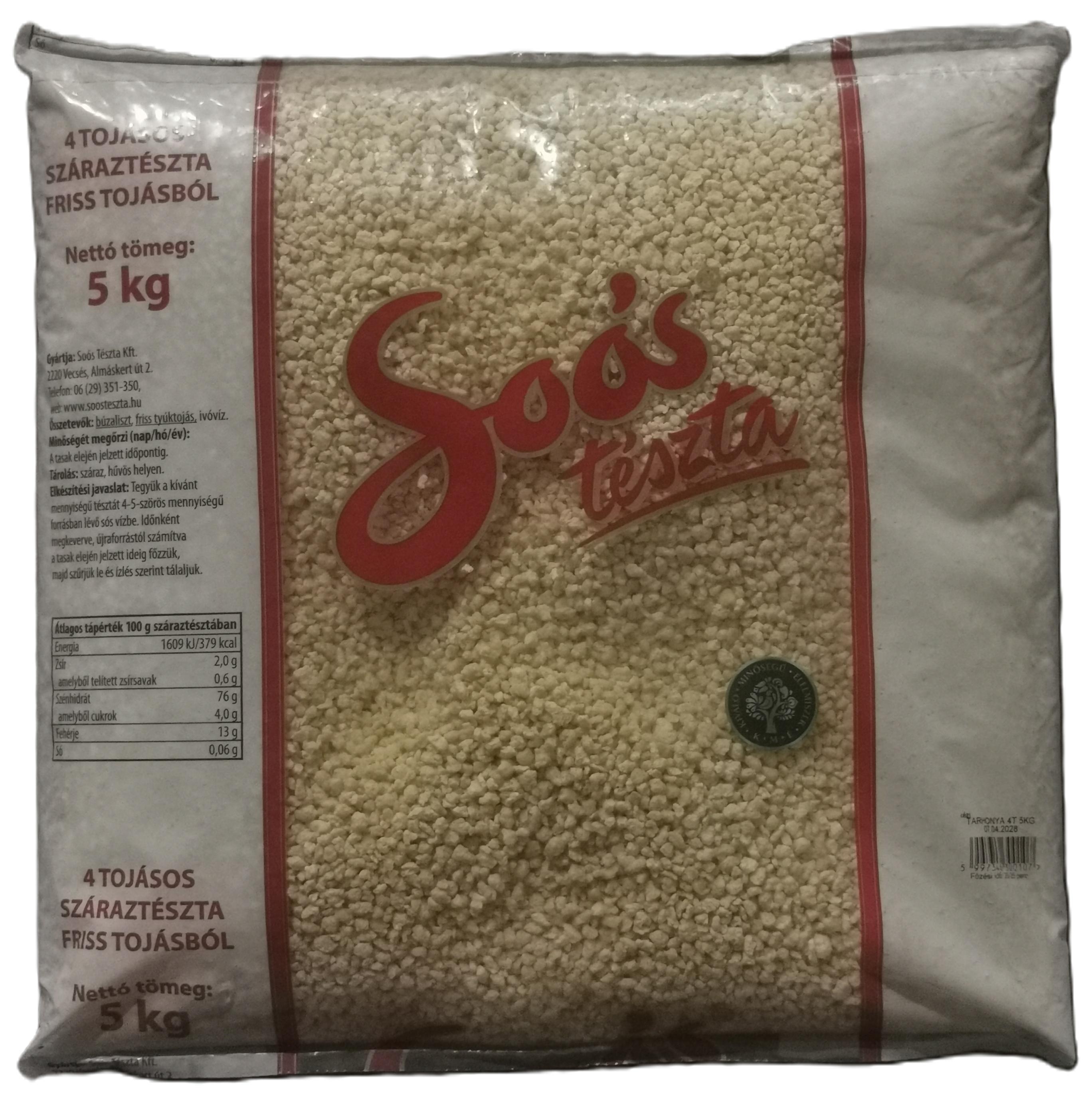 Tarhonya kézi 4 tojásos 5 kg SOÓS