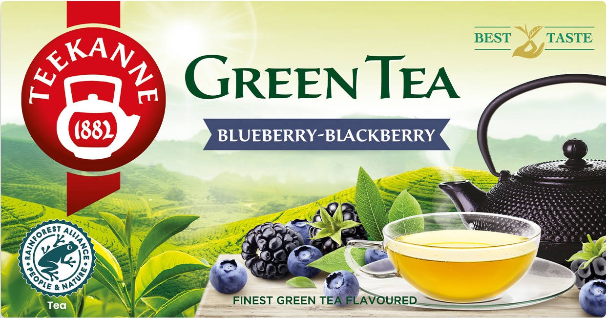 Teekanne zöld tea áfonya-szeder ízesítésű