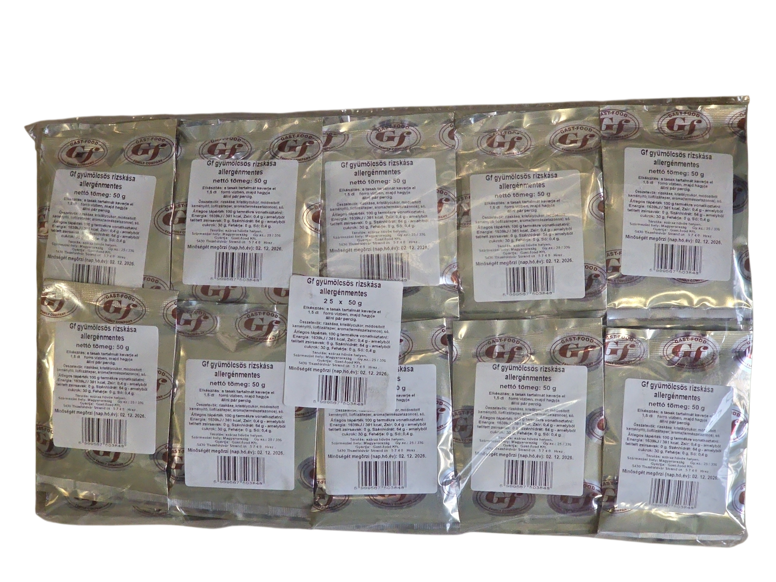 Gast-Food gyümölcsös rizskása allergénmentes 50 g KREL