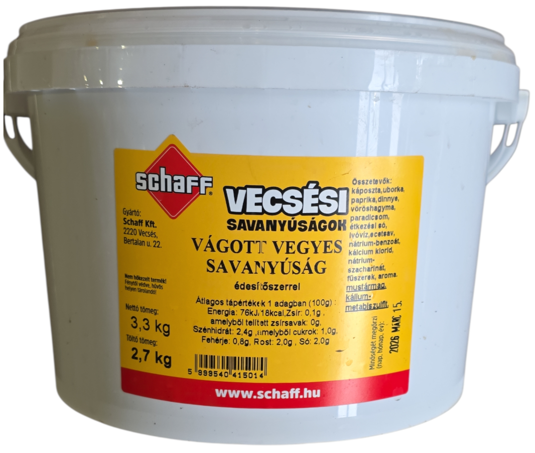Savanyú vegyes vágott 3,3/2,7 kg