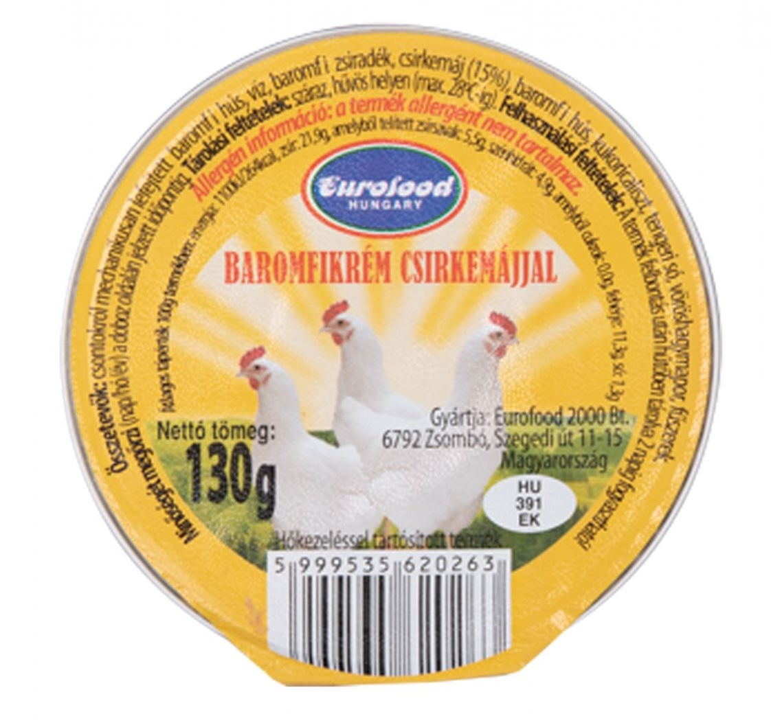 Baromfikrém csirkemájjal 130 g (24 db/#) EUROFOOD