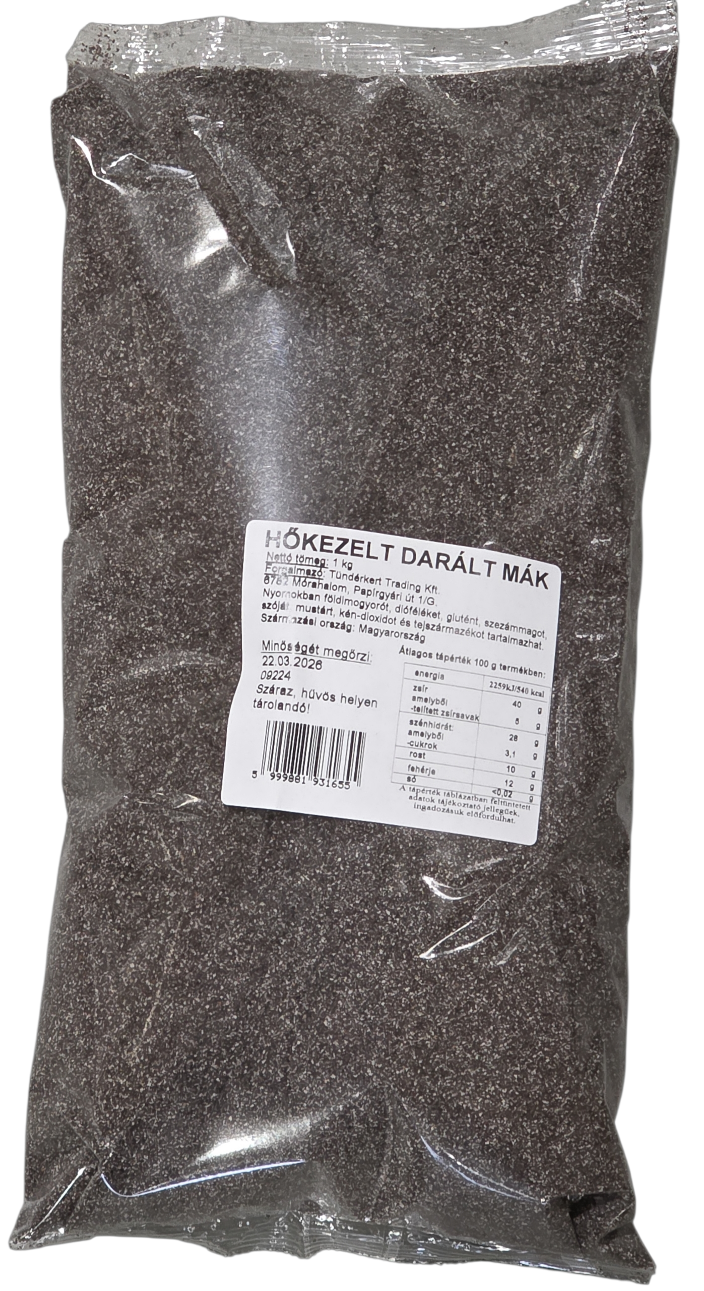 Mák darált hőkezelt 1 kg Tündérkert /KREL