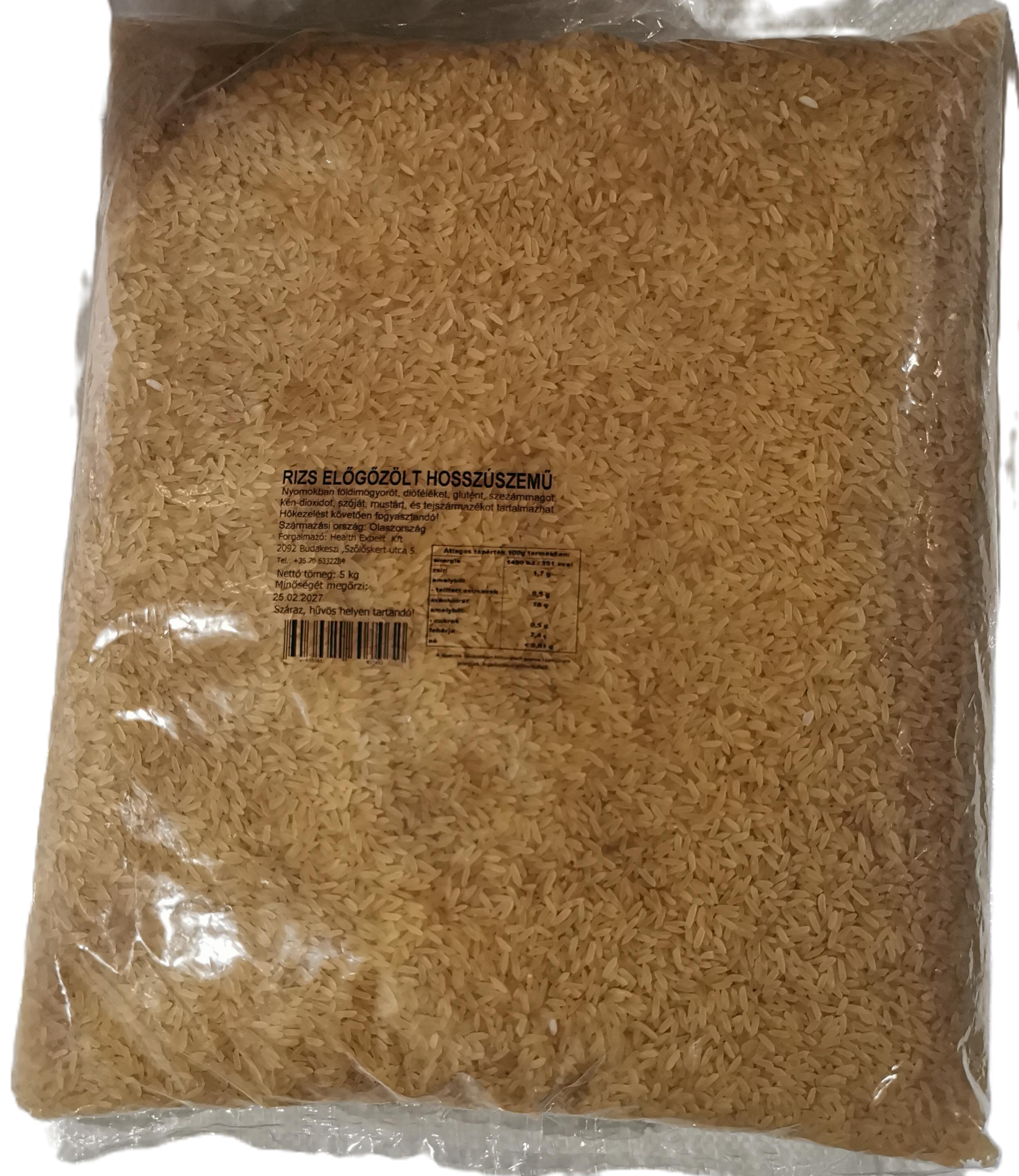 Rizs hosszúszemű előgőzölt  5 kg Olasz HEALTH EXPERT