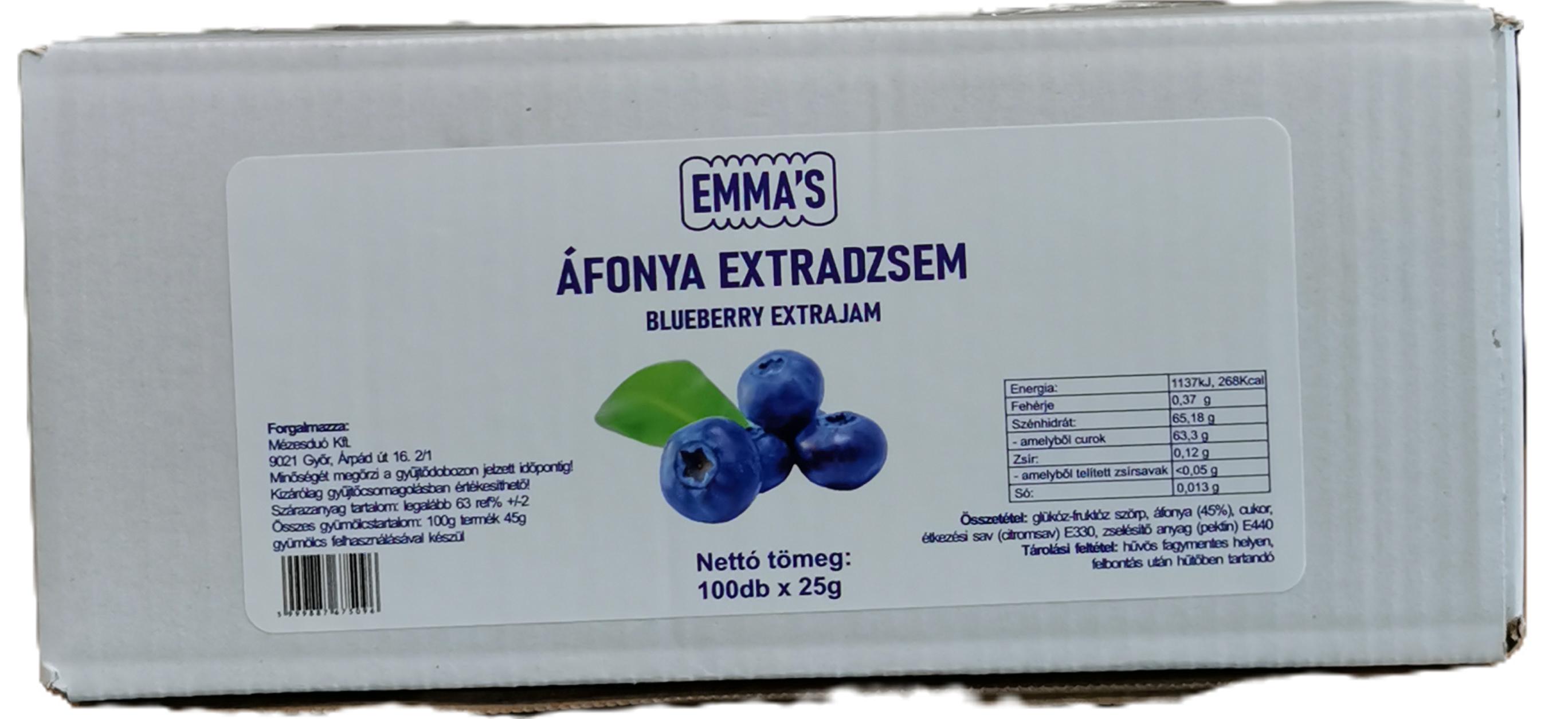 Mini extra jam áfonya 25 g MÉZESDUÓ