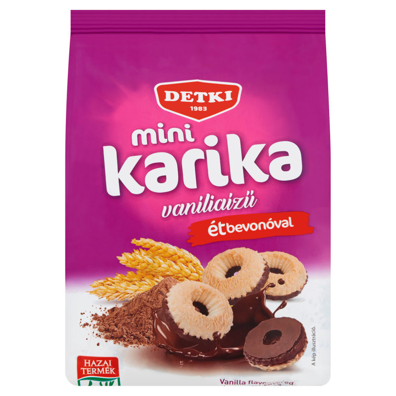 Vaníliás ízű mini karika étbevonóval 150 g DETKI (15 db/#)