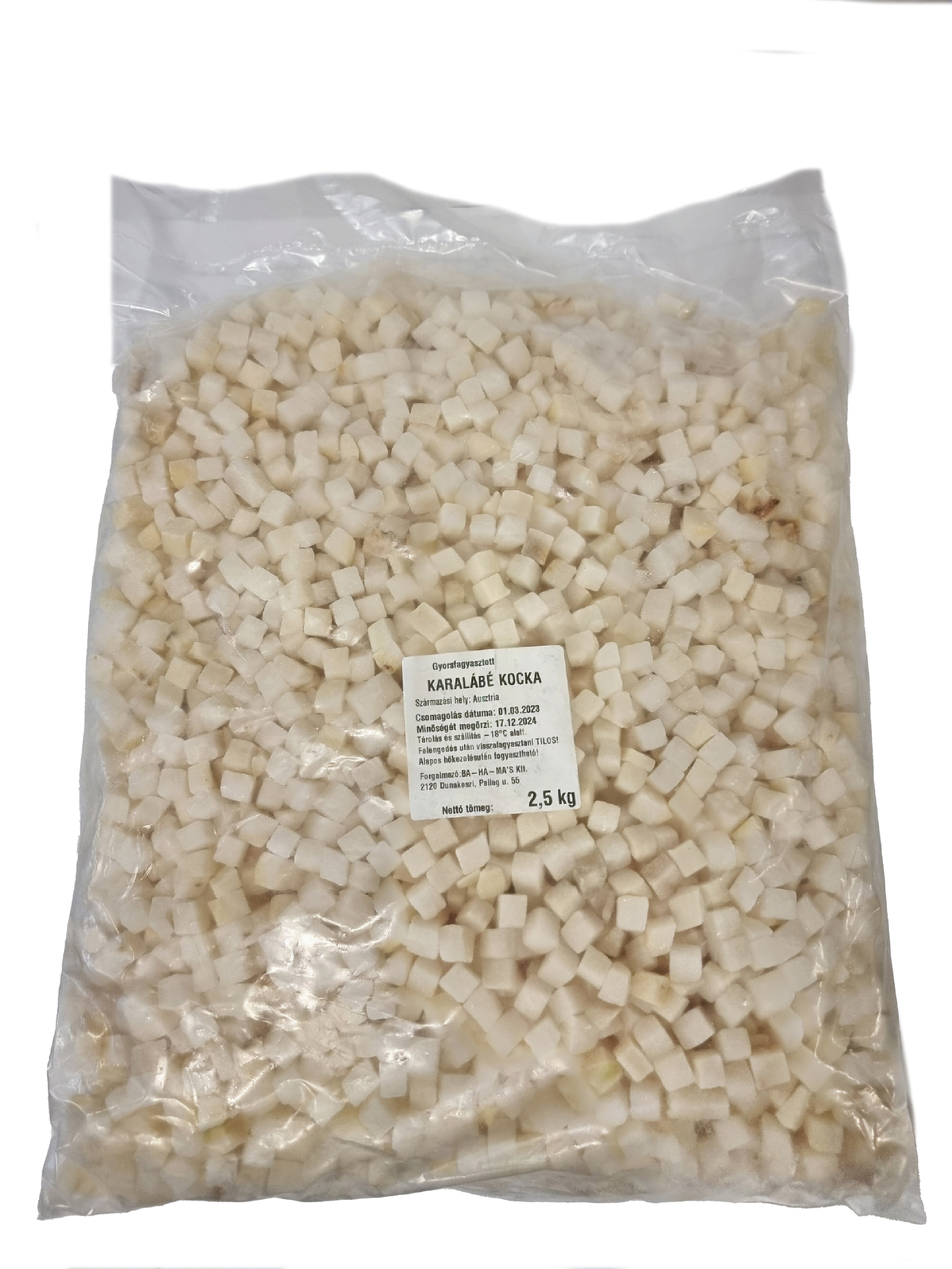 Karalábé kocka 2,5 kg mirelit