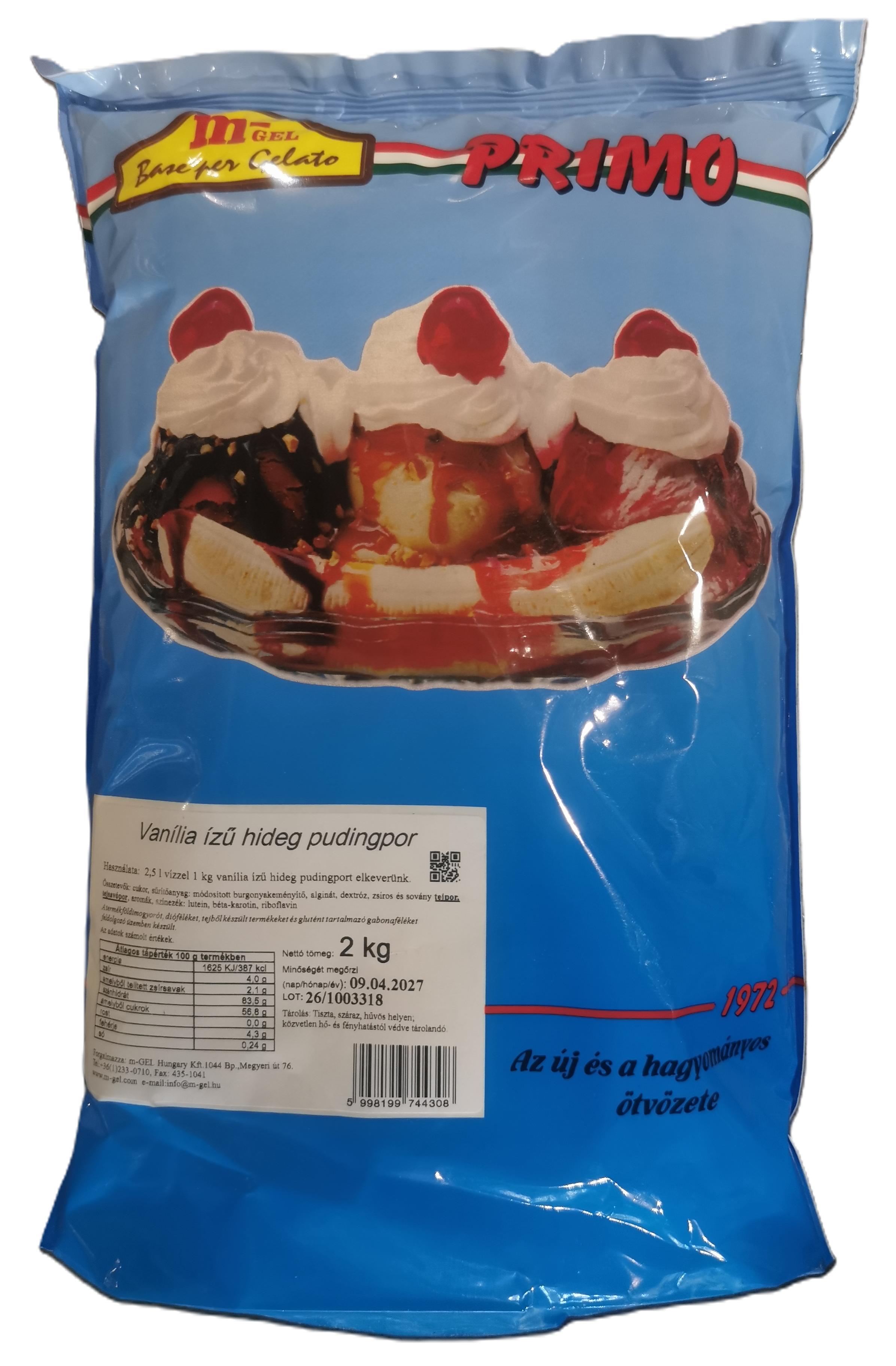 Pudingpor hideg vanília 2 kg M-GEL