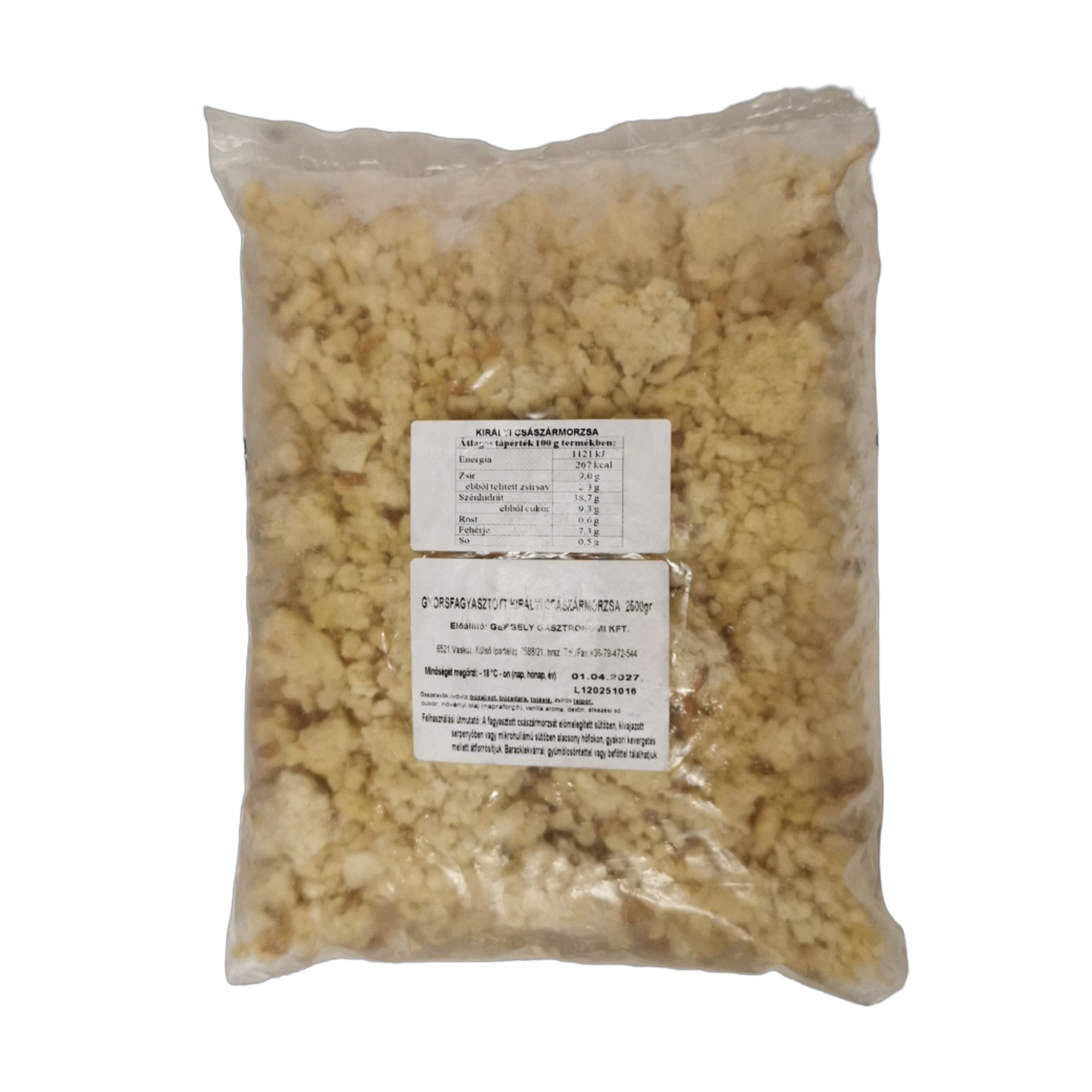 Császármorzsa 2,5 kg mirelit