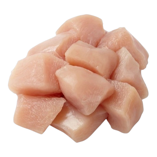 Csirke combfilé  bőr nélkül - kockázott