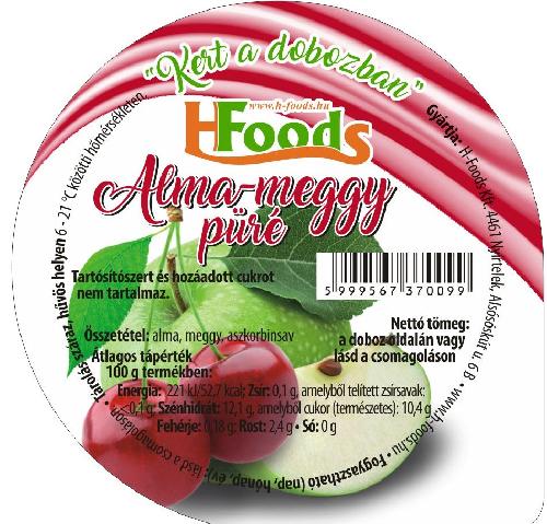 Alma-meggy püré 100 g (60 db/#) H-FOODS