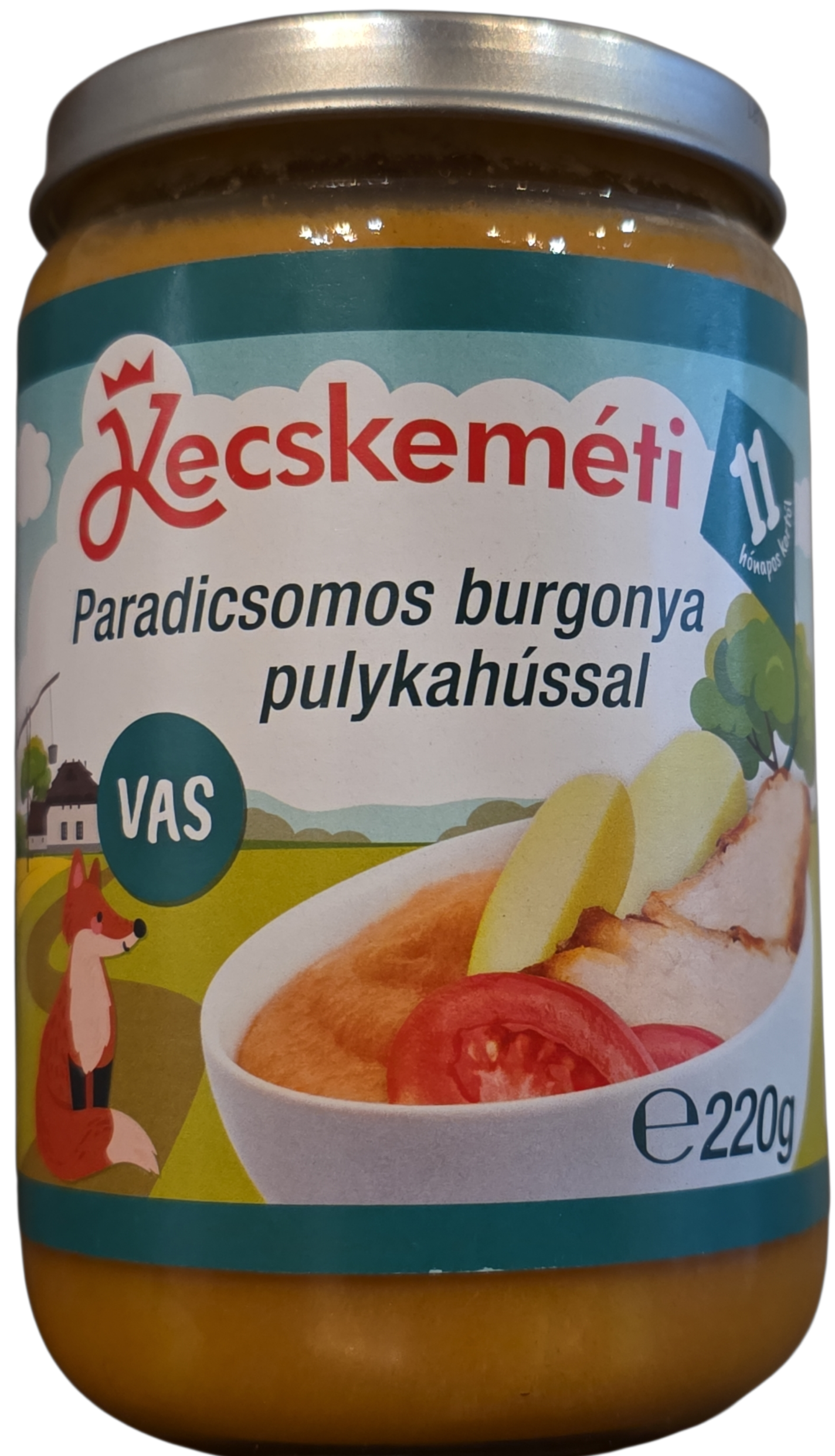 Bébiétel paradicsomos burgonya pulykahússal 220 g (11hó) Kecskeméti/HIPP/KREL