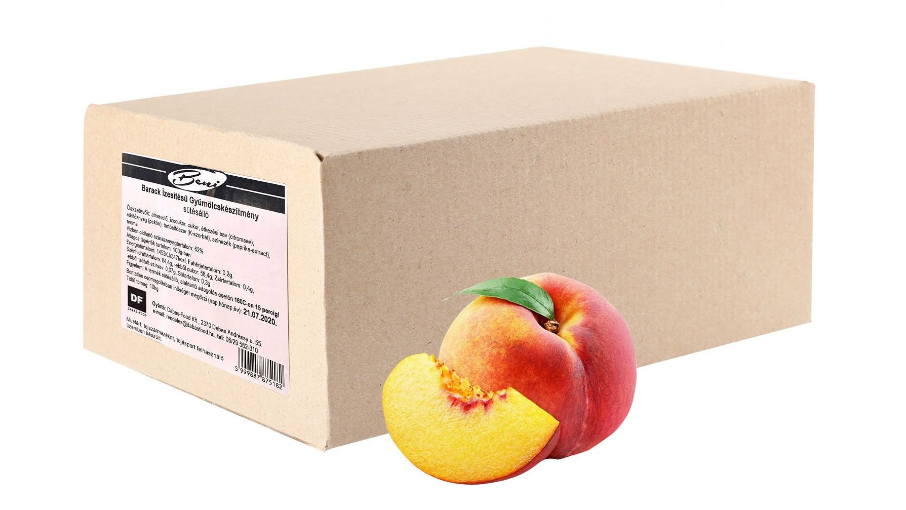 Beni barack ízesítésű gyümölcskészítmény csökkentett cukortartalommal sütésálló vödrös 12 kg