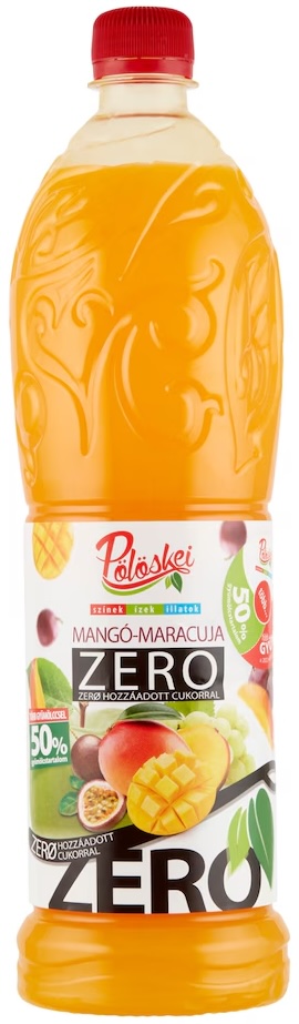 Pölöskei mangó-maracuja szörp 50 % zero 1 l DRS PET