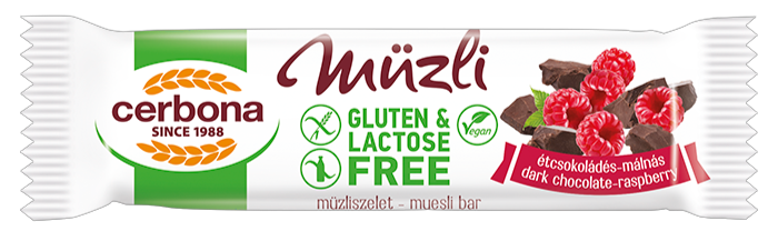 Müzli szelet gluténm málnás-étcsokis 35 g CERBONA