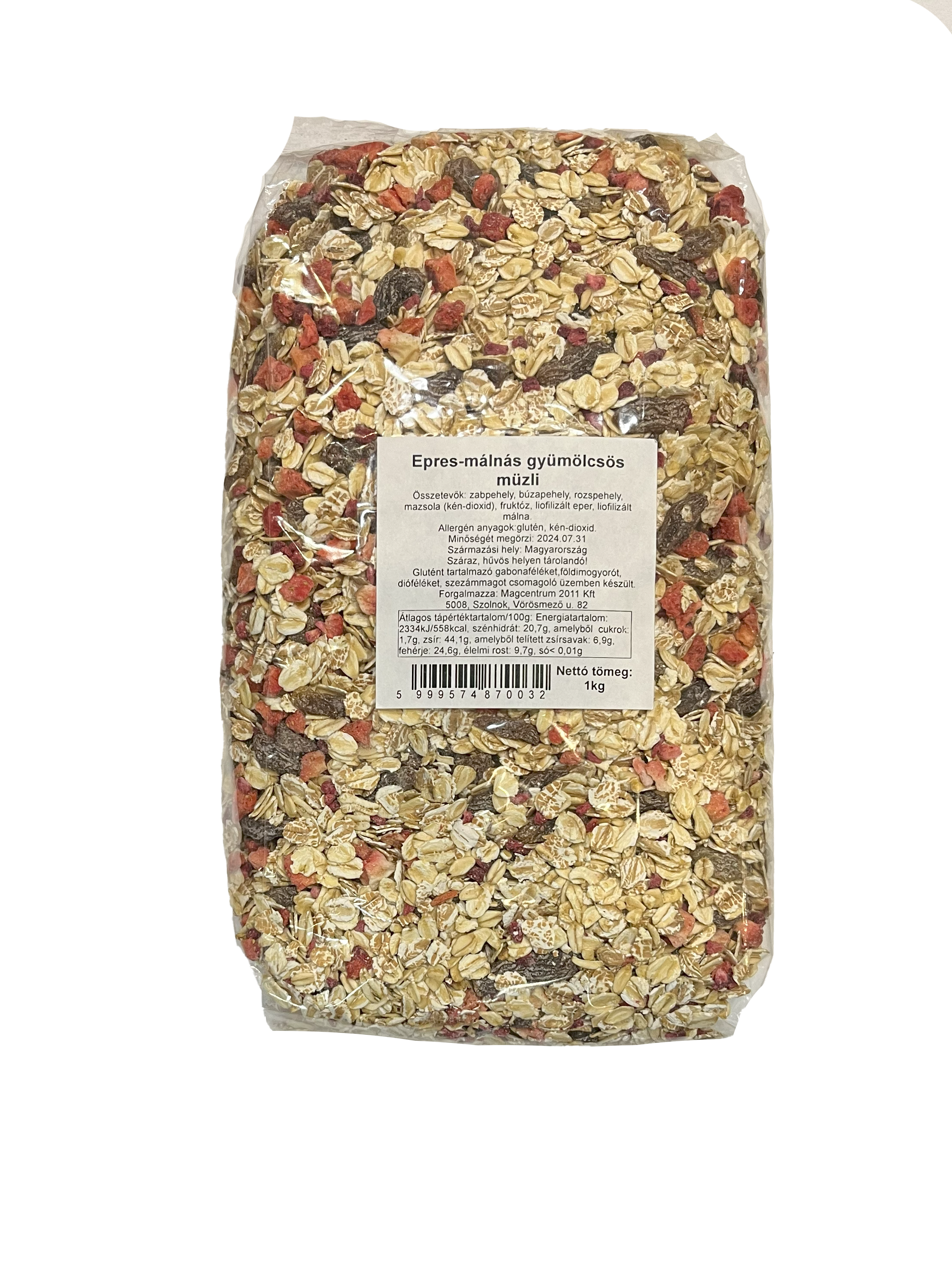 Müzli gyümölcsös epres-málnás 1 kg MAGCENTRUM