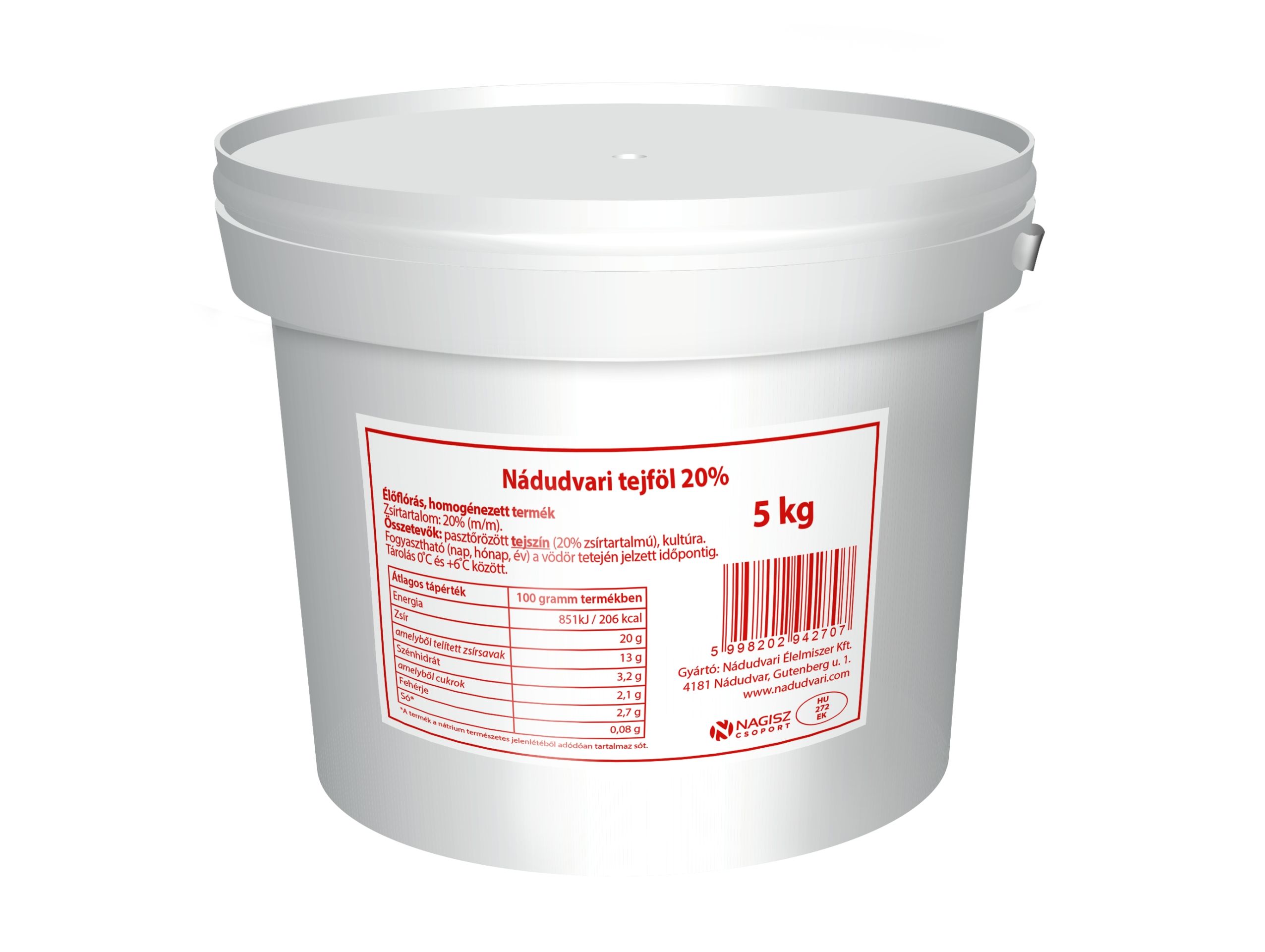 Tejföl 20% vödrös 5 l NÁDUDVARI