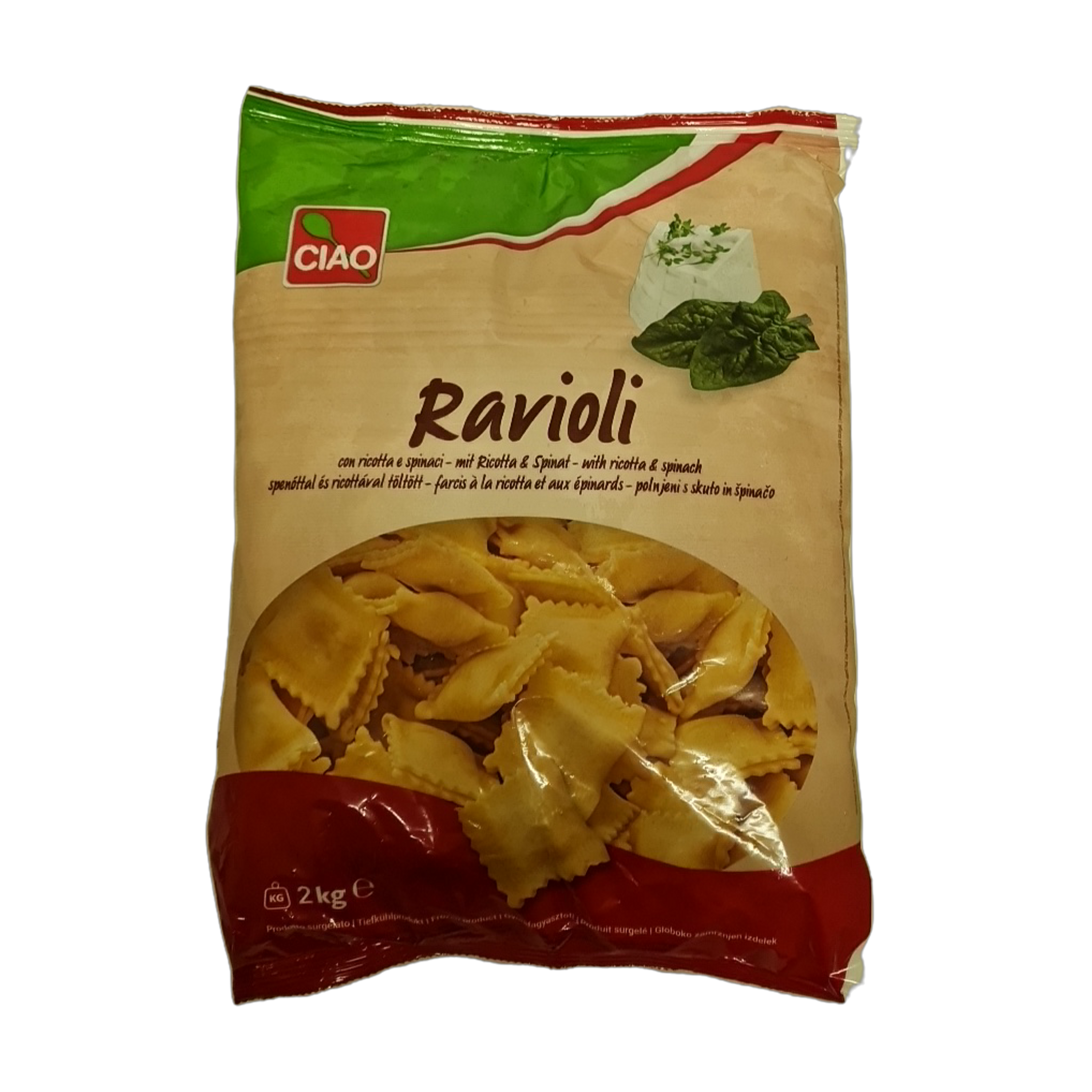 Ravioli spenótos + ricotta 2 kg mirelit