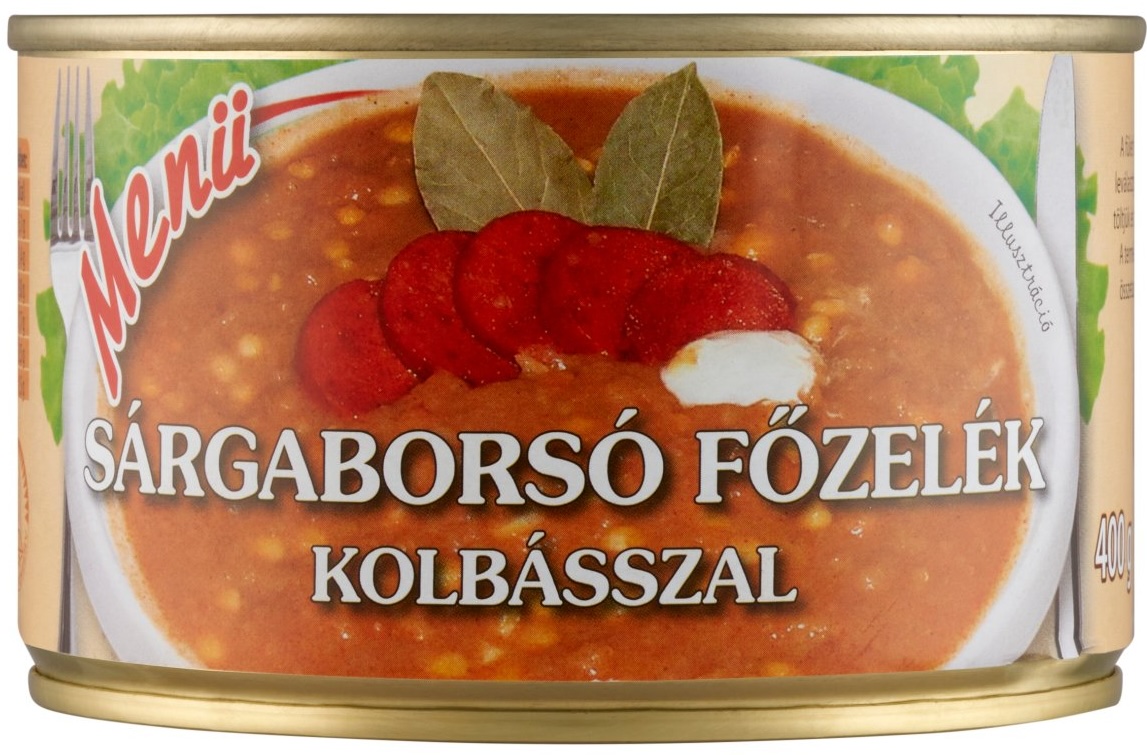 Sárgaborsó főzelék kolbásszal 400 g MENÜ