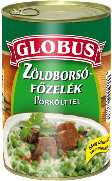 Zöldborsó főzelék pörkölttel 400 g GLOBUS