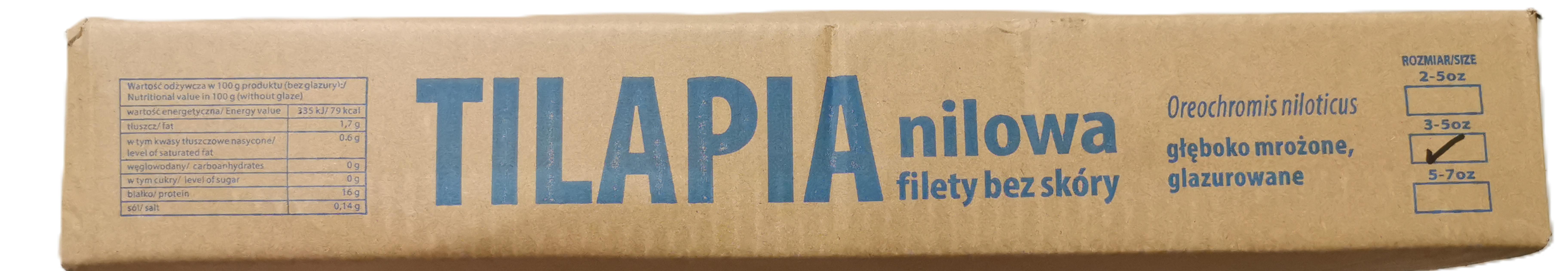 Tilápia filé ömlesztett 5 kg (85-140 g) mirelit