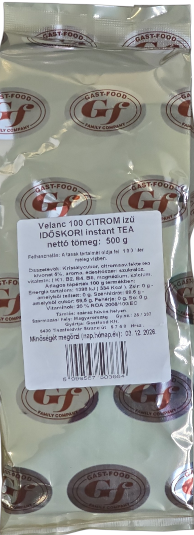 Gast-Food instant tea citrom ízű időskori 500 g