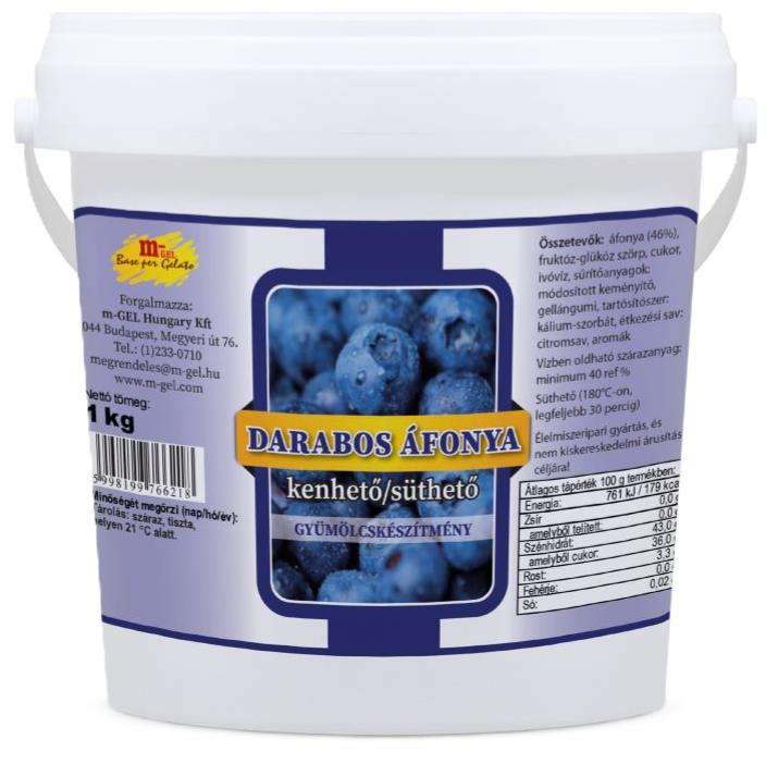 Áfonya lekvár darabos kenhető-süthető 1 kg M-GEL