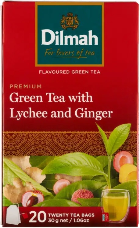 Dilmah green filteres tea lychee-ginger 30 g