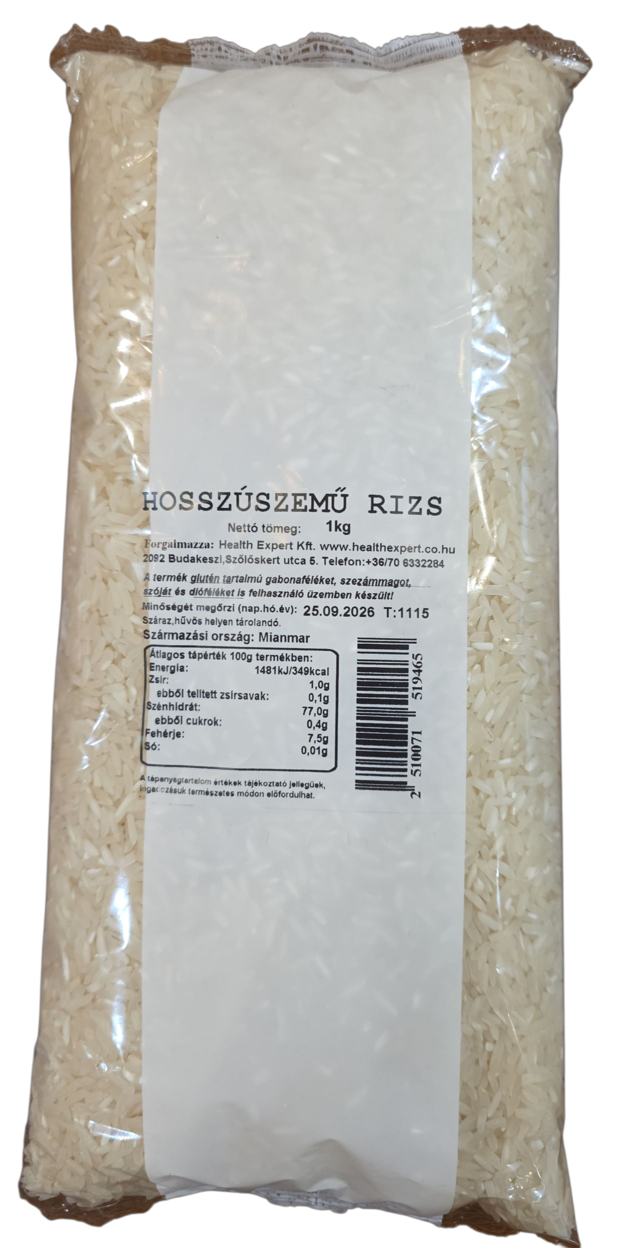 A rizs 1 kg hosszúszemű HEALTH EXPERT / KREL