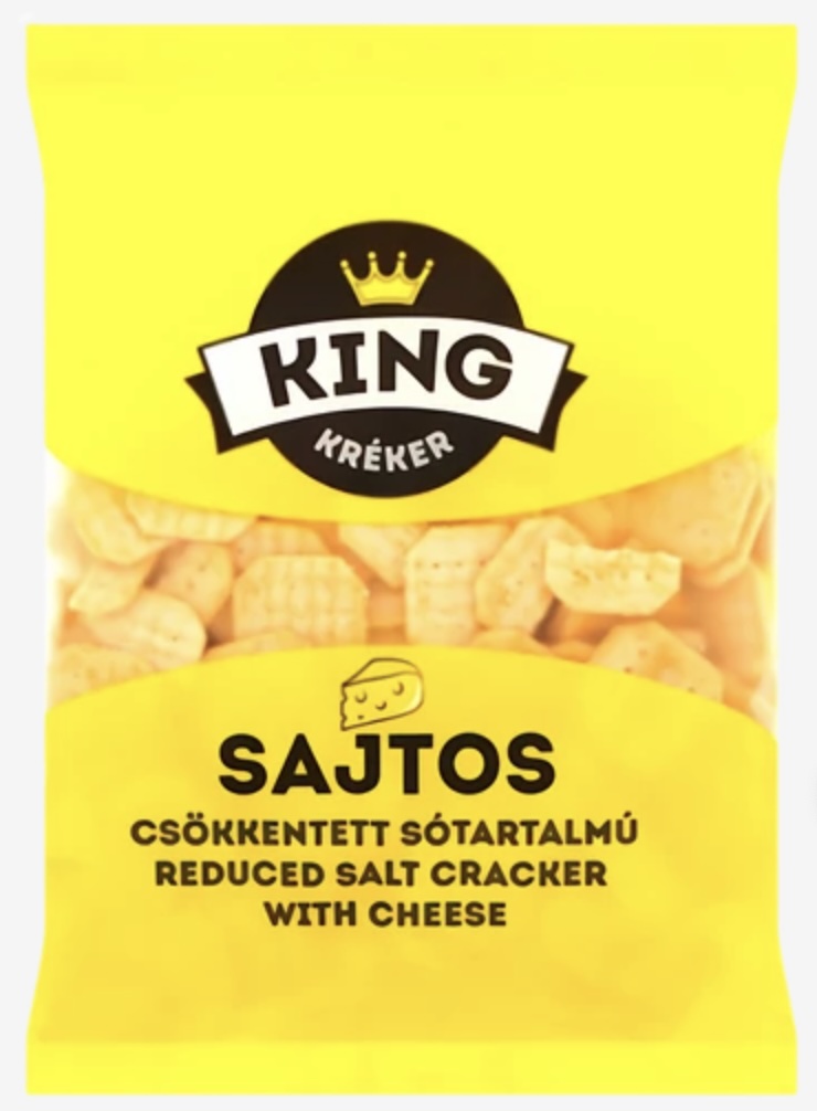 Kréker sajtos ízű csökk.sótartalmú 100 g King (14 db/#) DETKI