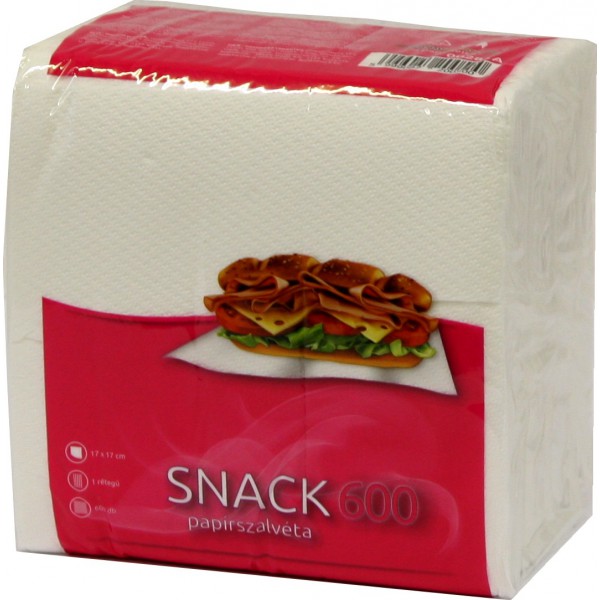 Szalvéta éttermi 17 X 17 cm 600 lapos 1 rétegű SNACK