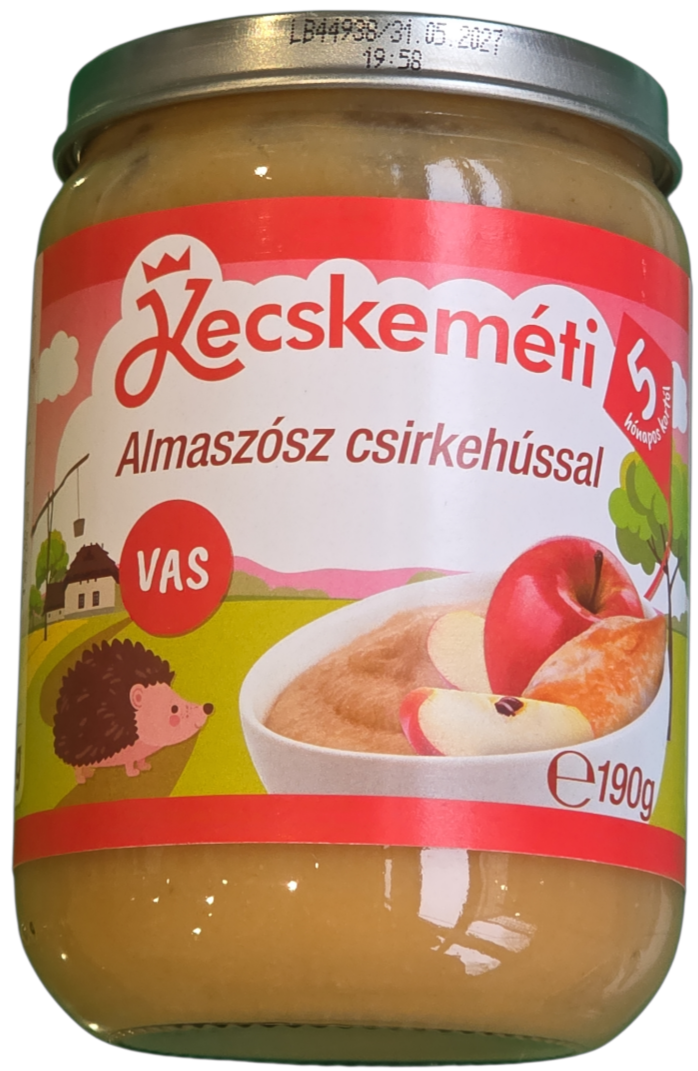 Bébiétel almapüré csirkehússal 190 g (5hó) KecskemétiHIPP