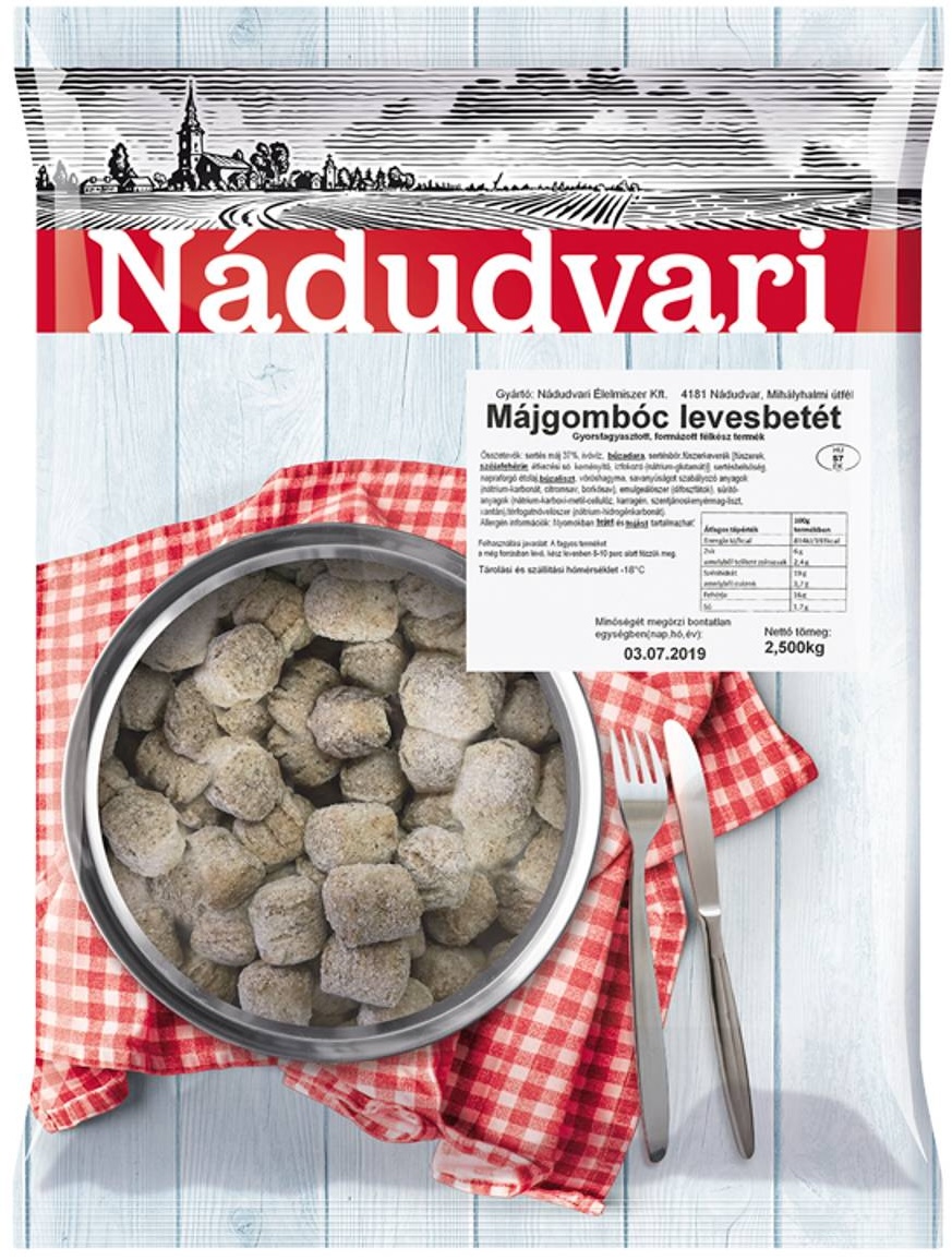 Májgombóc 2,5 kg NÁDUDVARI mirelit