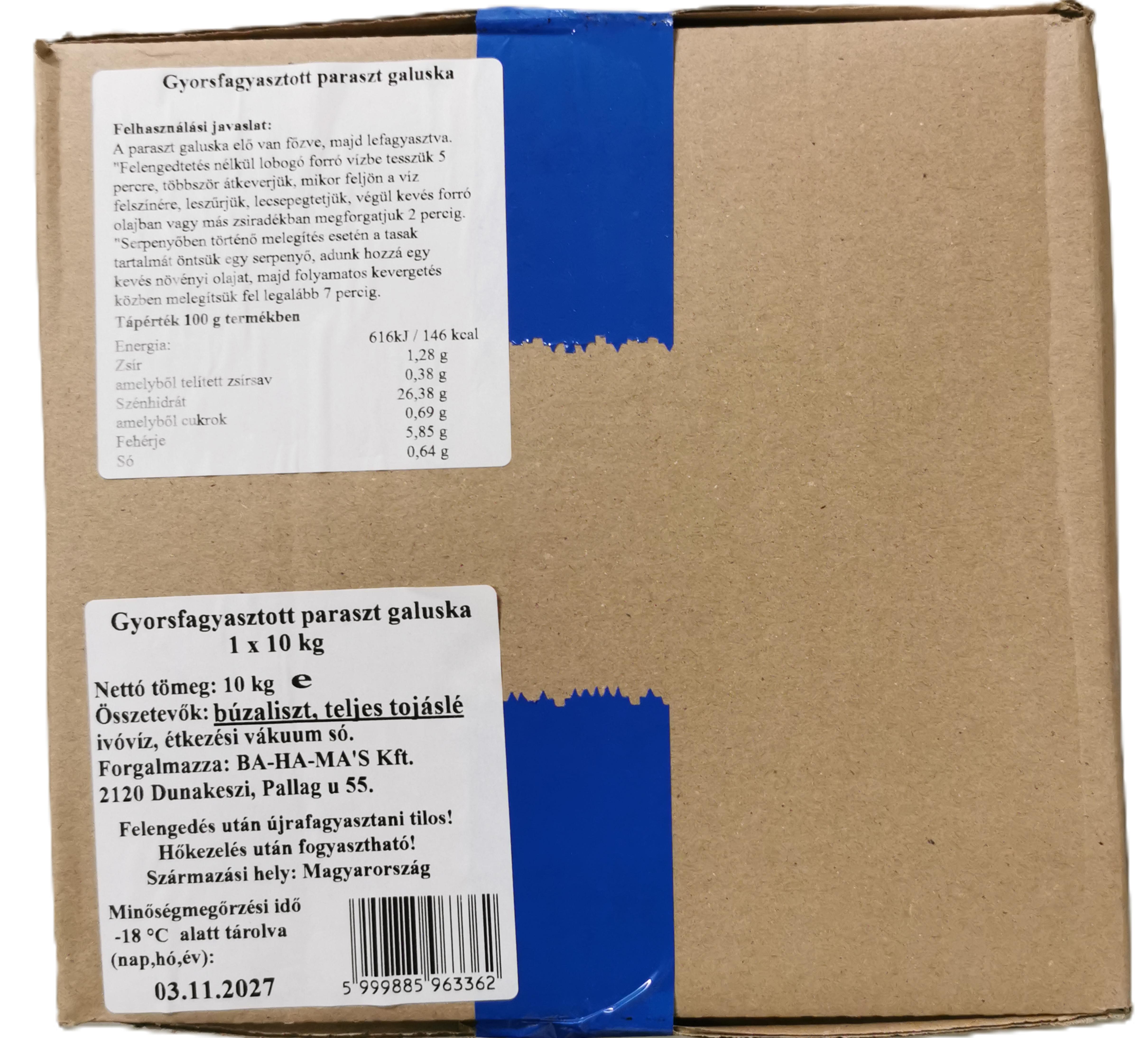 Parasztgaluska ömlesztett mirelit