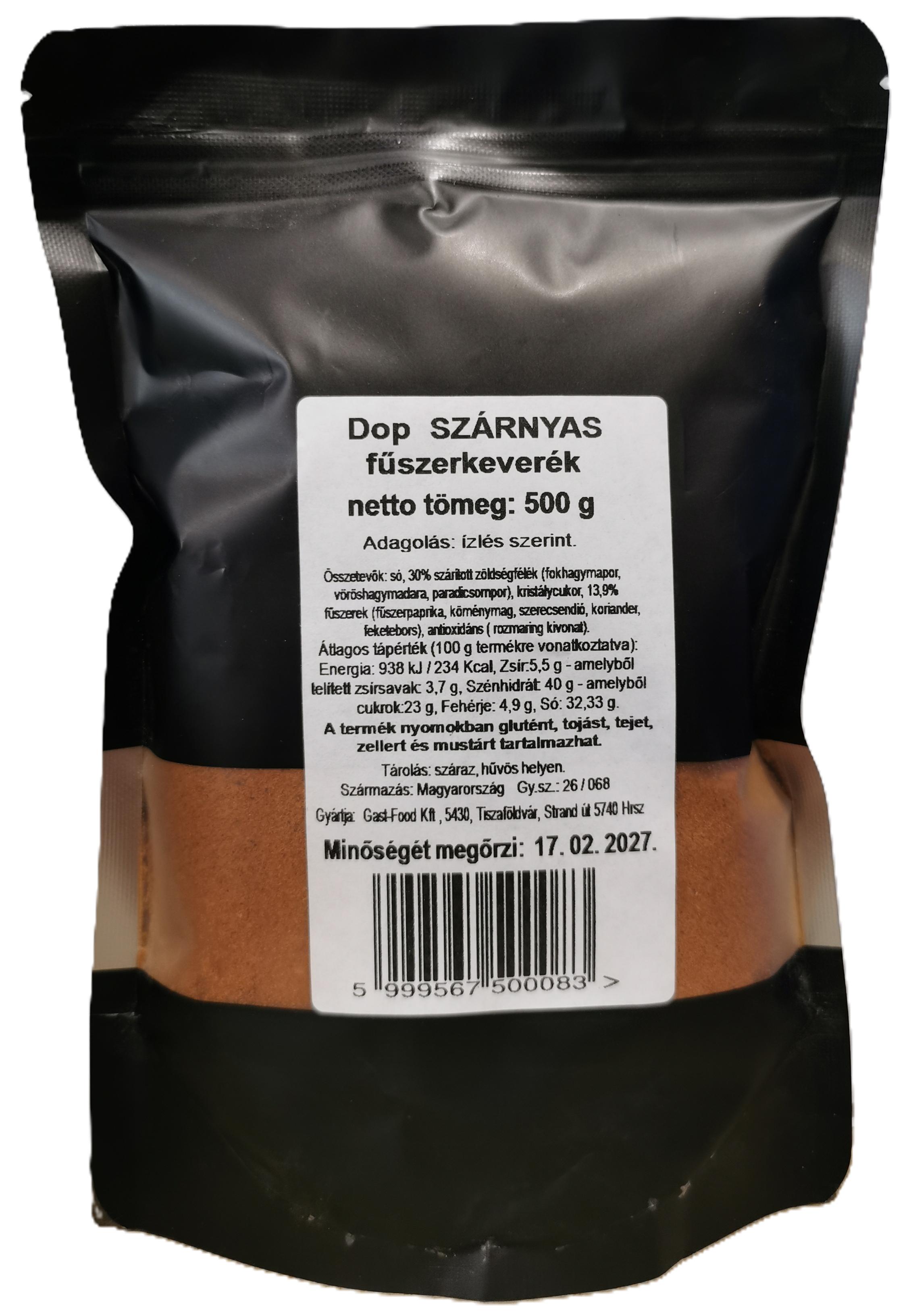 Szárnyas fűszerkeverék 500 g GAST-FOOD