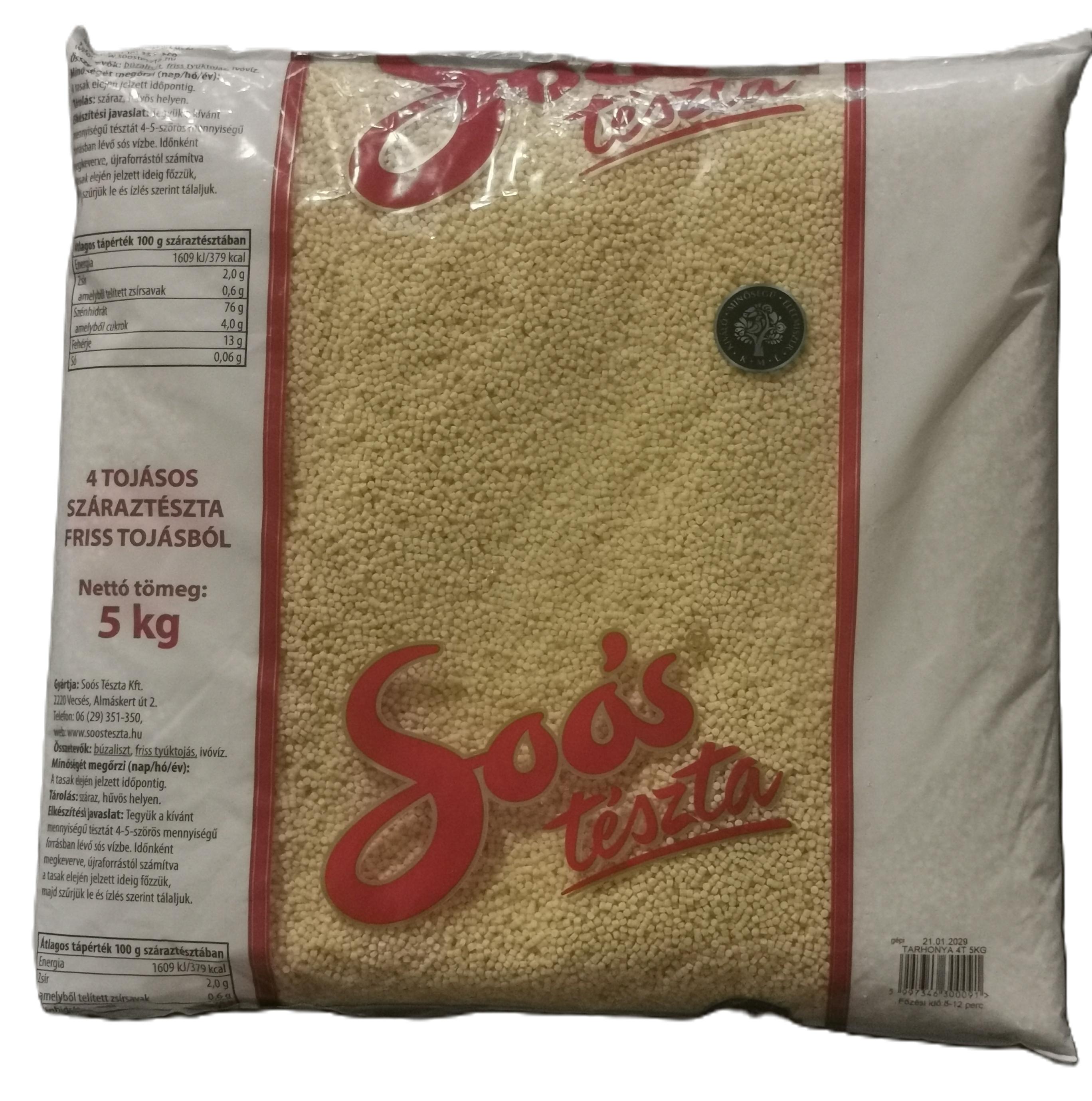 Tarhonya gépi 4 tojásos 5 kg SOÓS