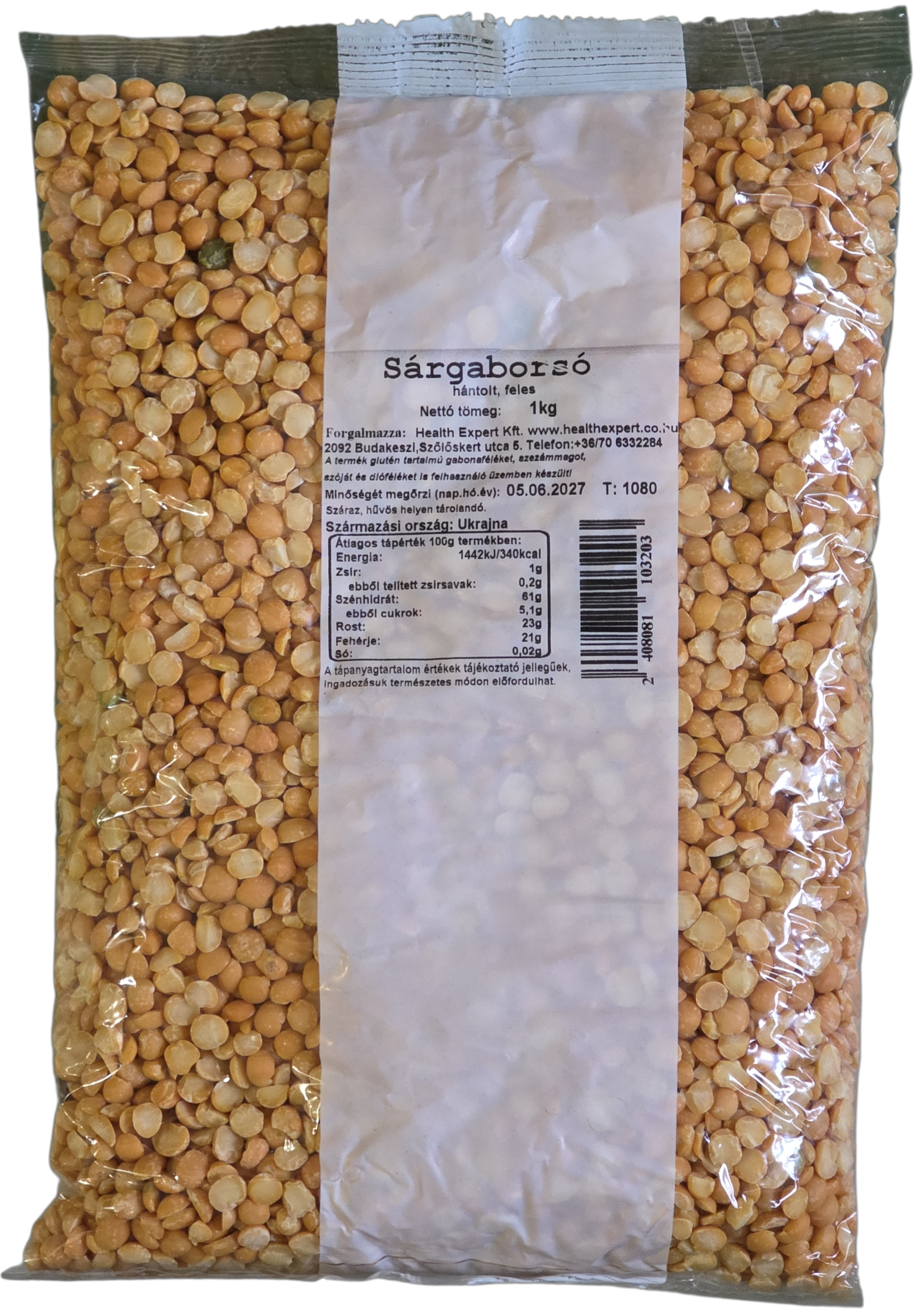 Sárgaborsó 1 kg HEALTH EXPERT