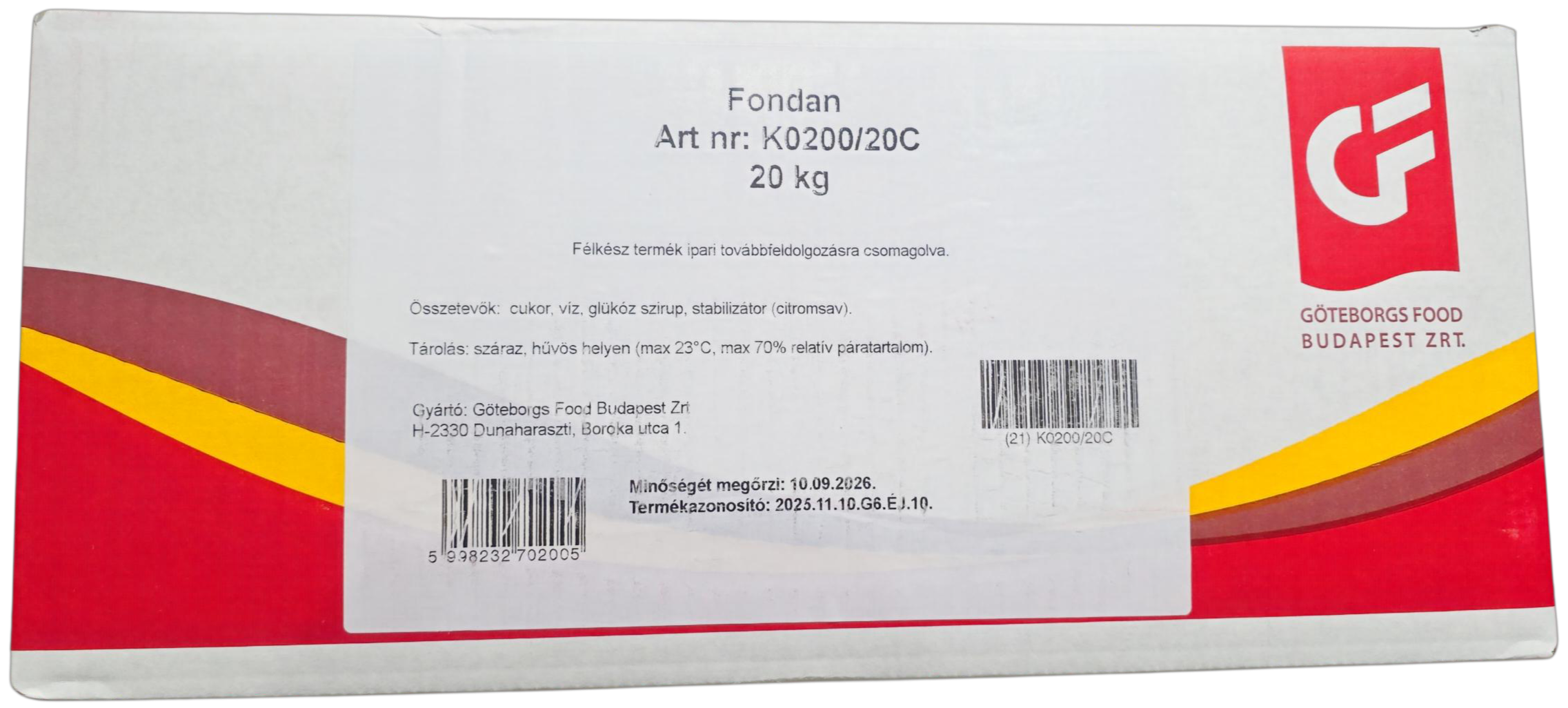 Fondan 20 kg GÖTEBORGS