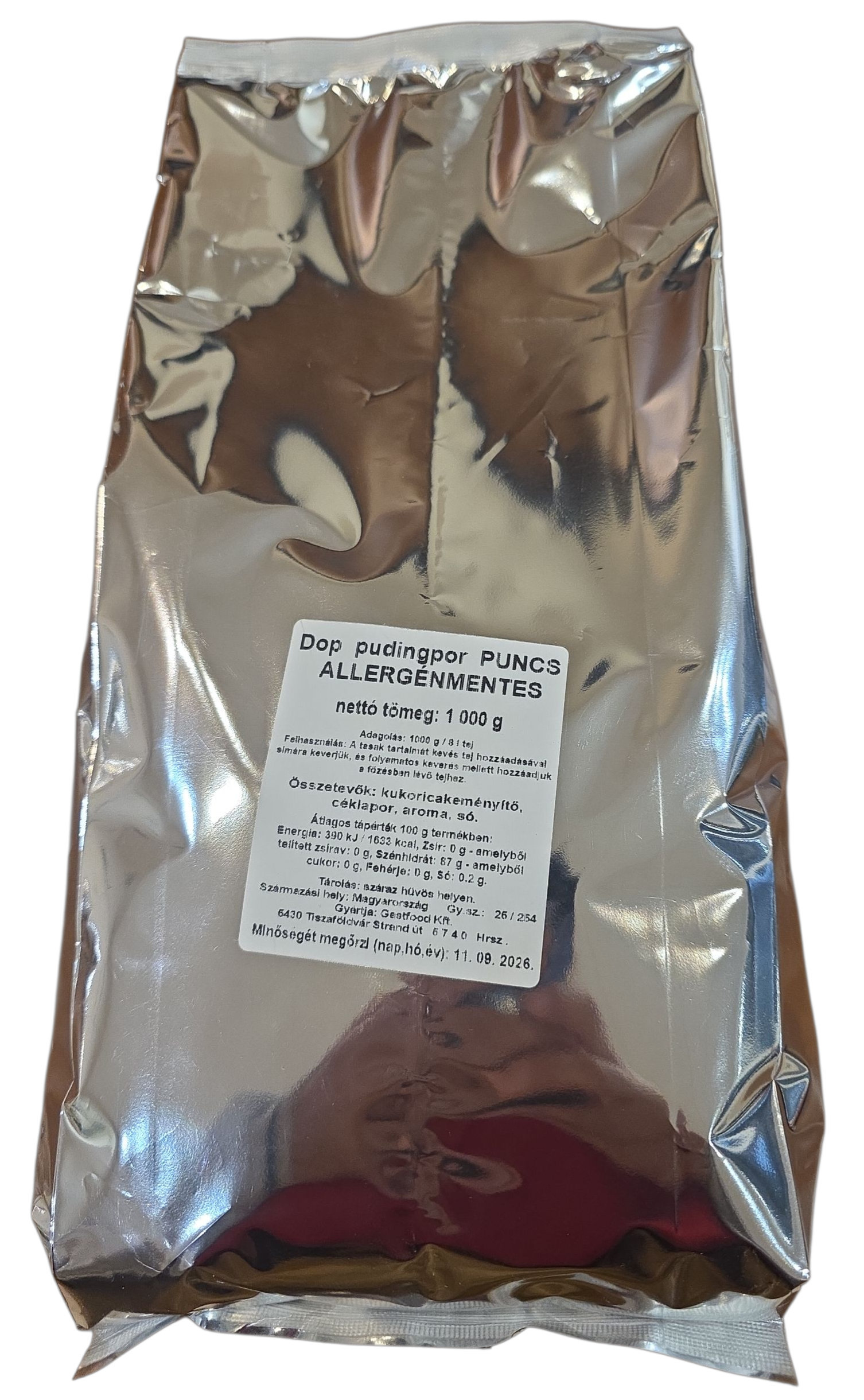 Pudingpor puncs 1 kg Allergénmentes