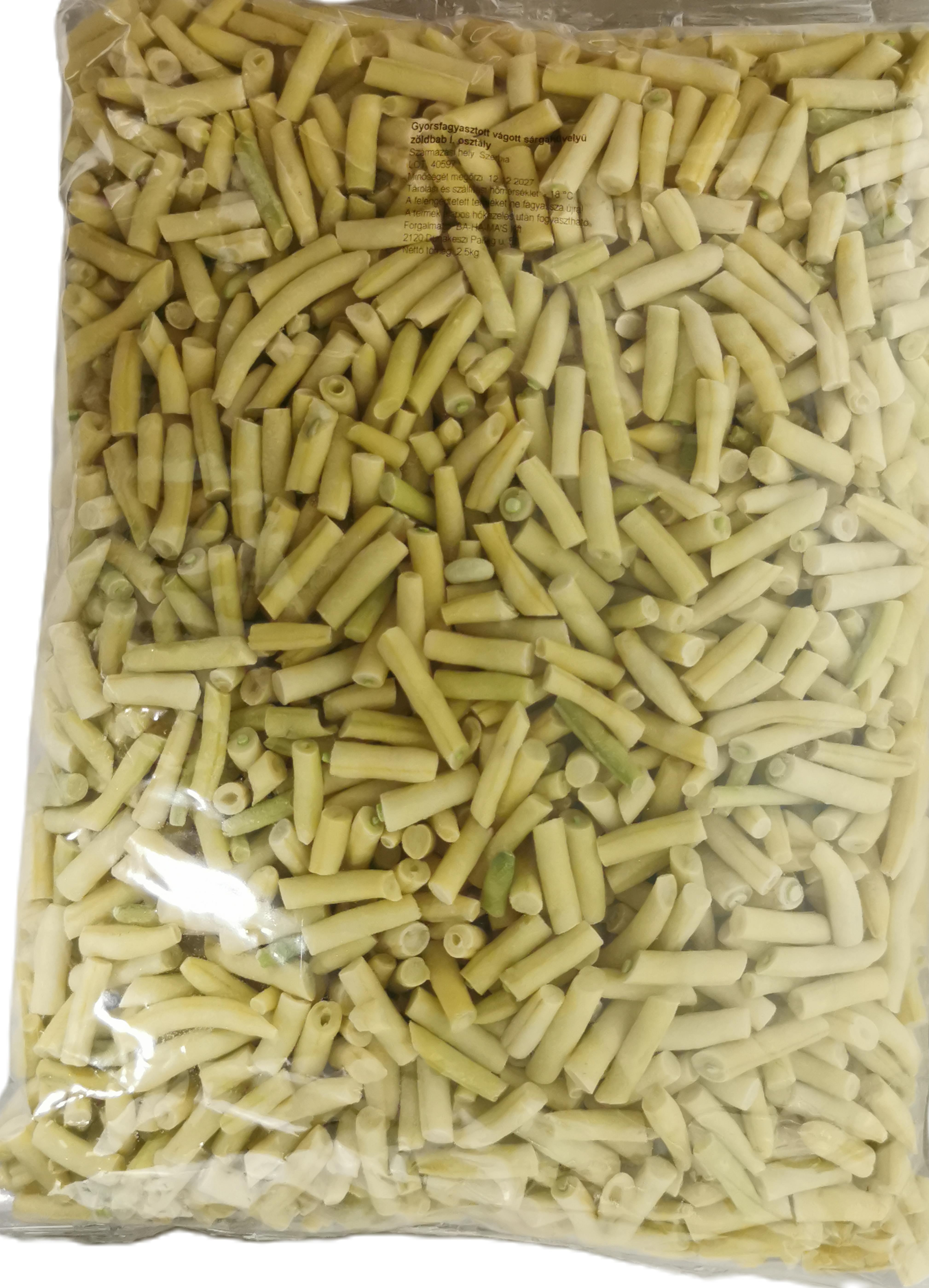 Zöldbab sárga hüvelyű vágott 2,5 kg mirelit