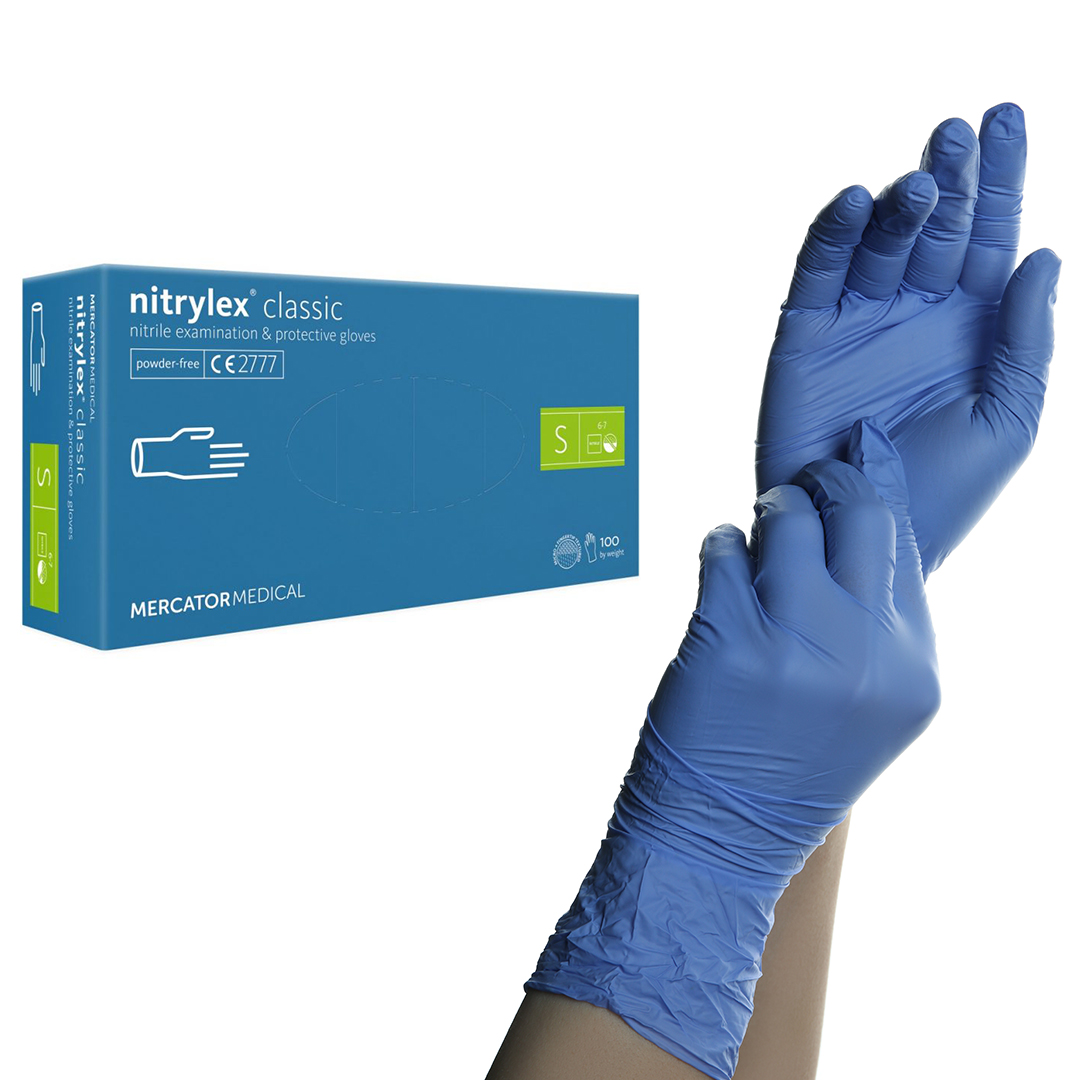 Gumikesztyű Nitriles kék S 50 pár (100 db/#)