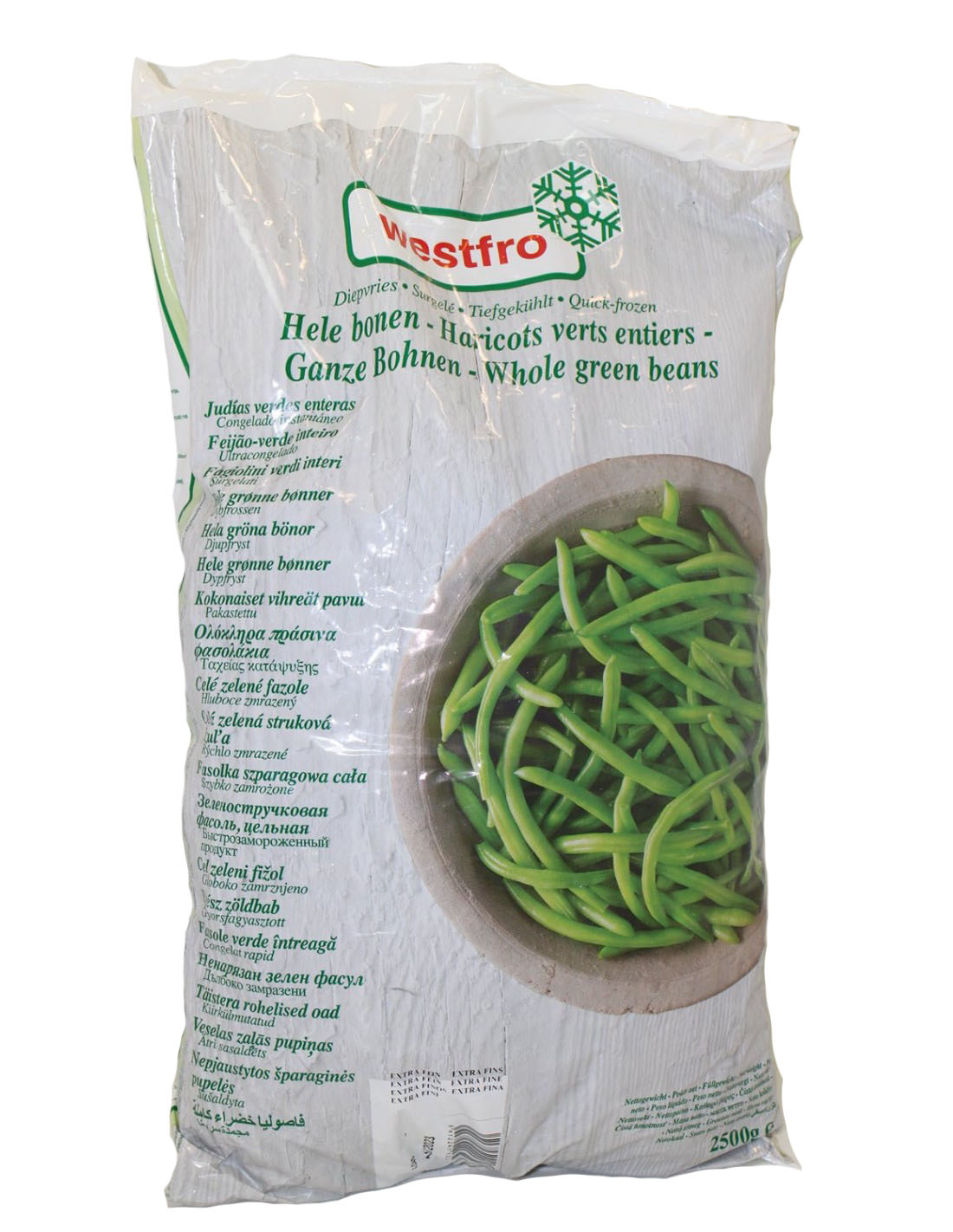 Zöldbab zöld hüvelyű egész 2,5 kg WEST FRO mirelit