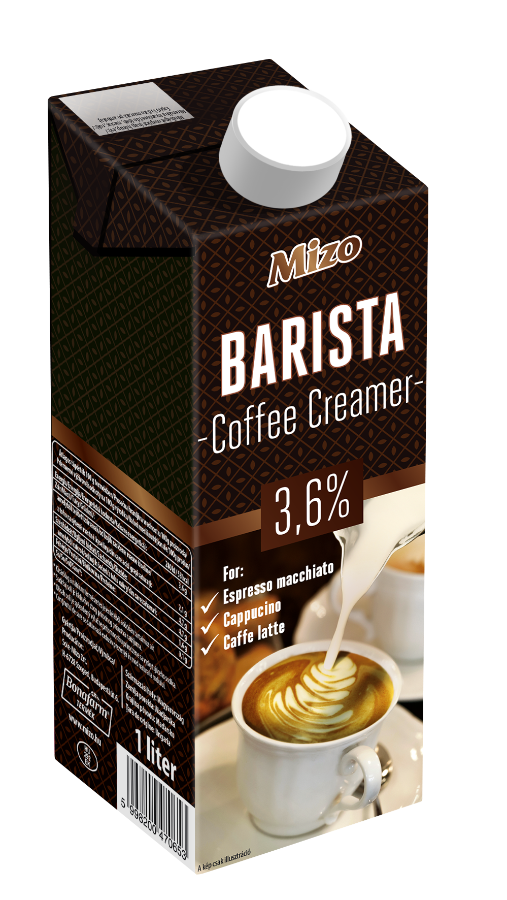 UHT Tejital 3,6 % 1 l (12 db/#) MIZO BARISTA