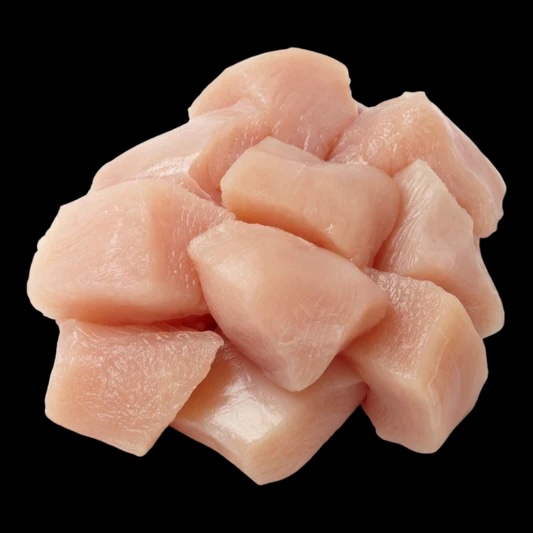 Csirke combfilé  bőr nélkül - kockázott