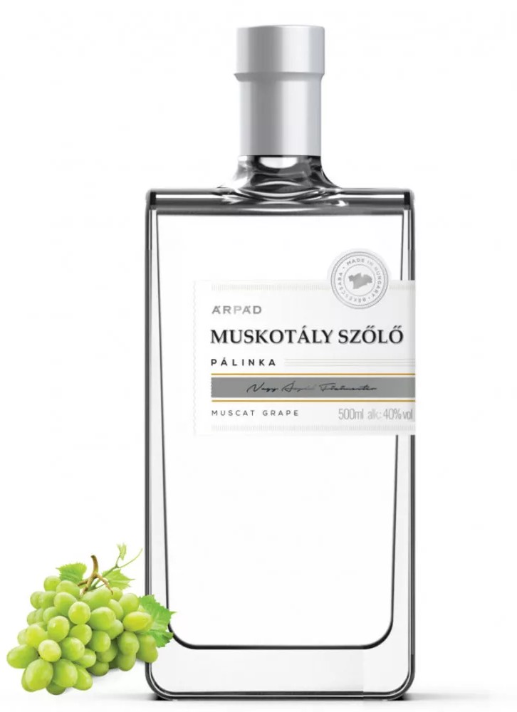 P Árpád Silver Muskotály Szőlő Pálinka 40%