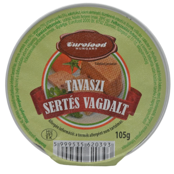 Eurofood Tavaszi sertés vagdalt 105 g (24 db/#)