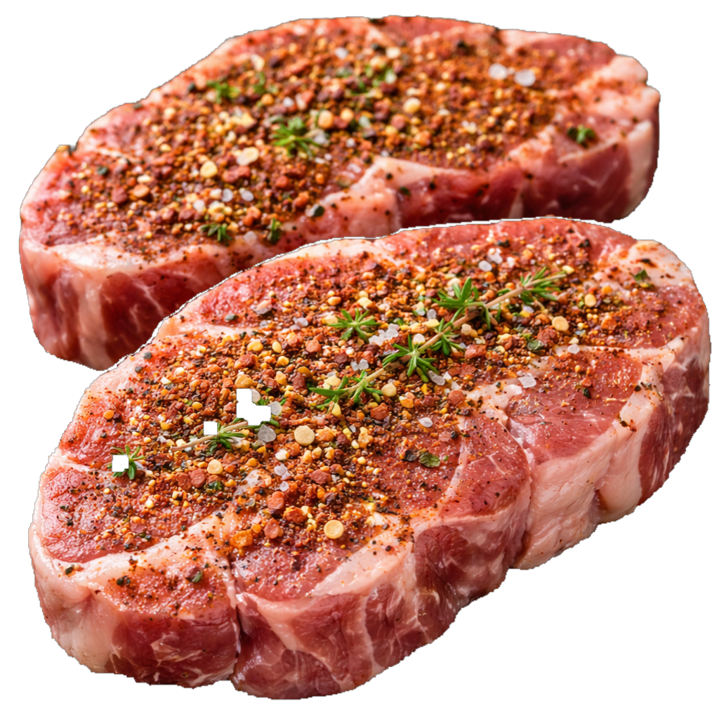 Fűszerezett sertés tarja steak